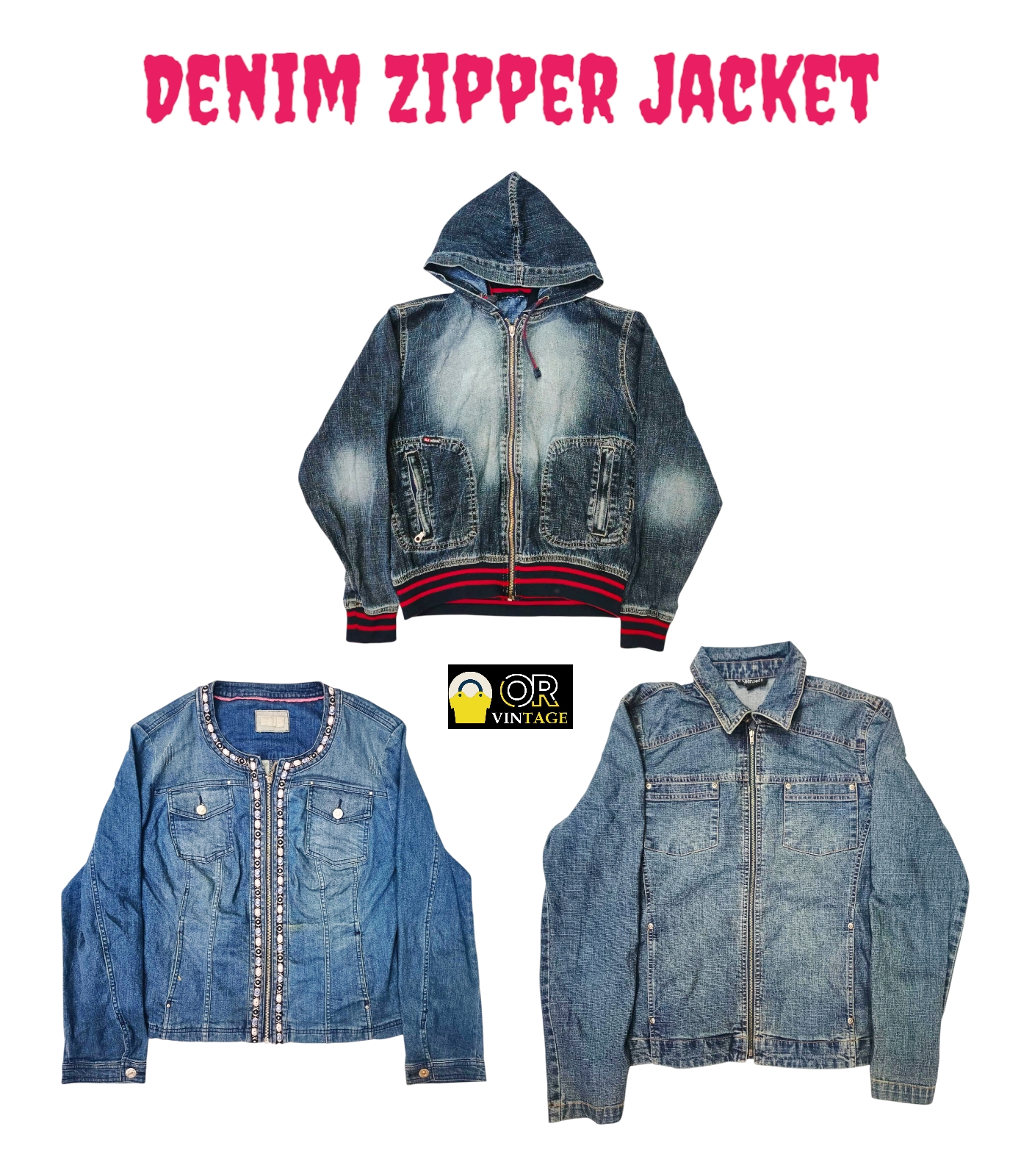 Giacca in denim con zip – Abbigliamento estivo elegante e casual per donne