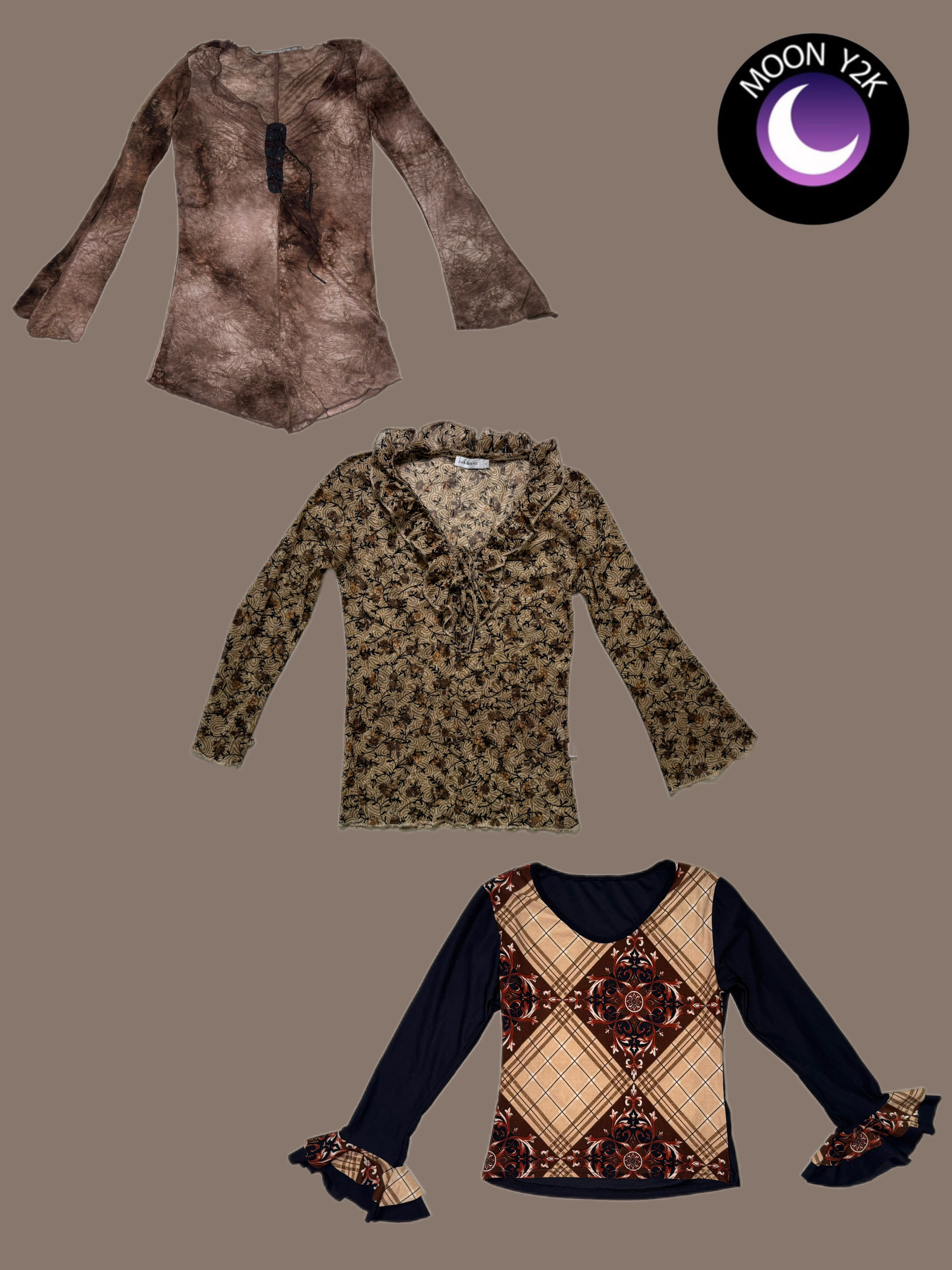 Y2K BOhemian Style Bronze tops mix (M-641)