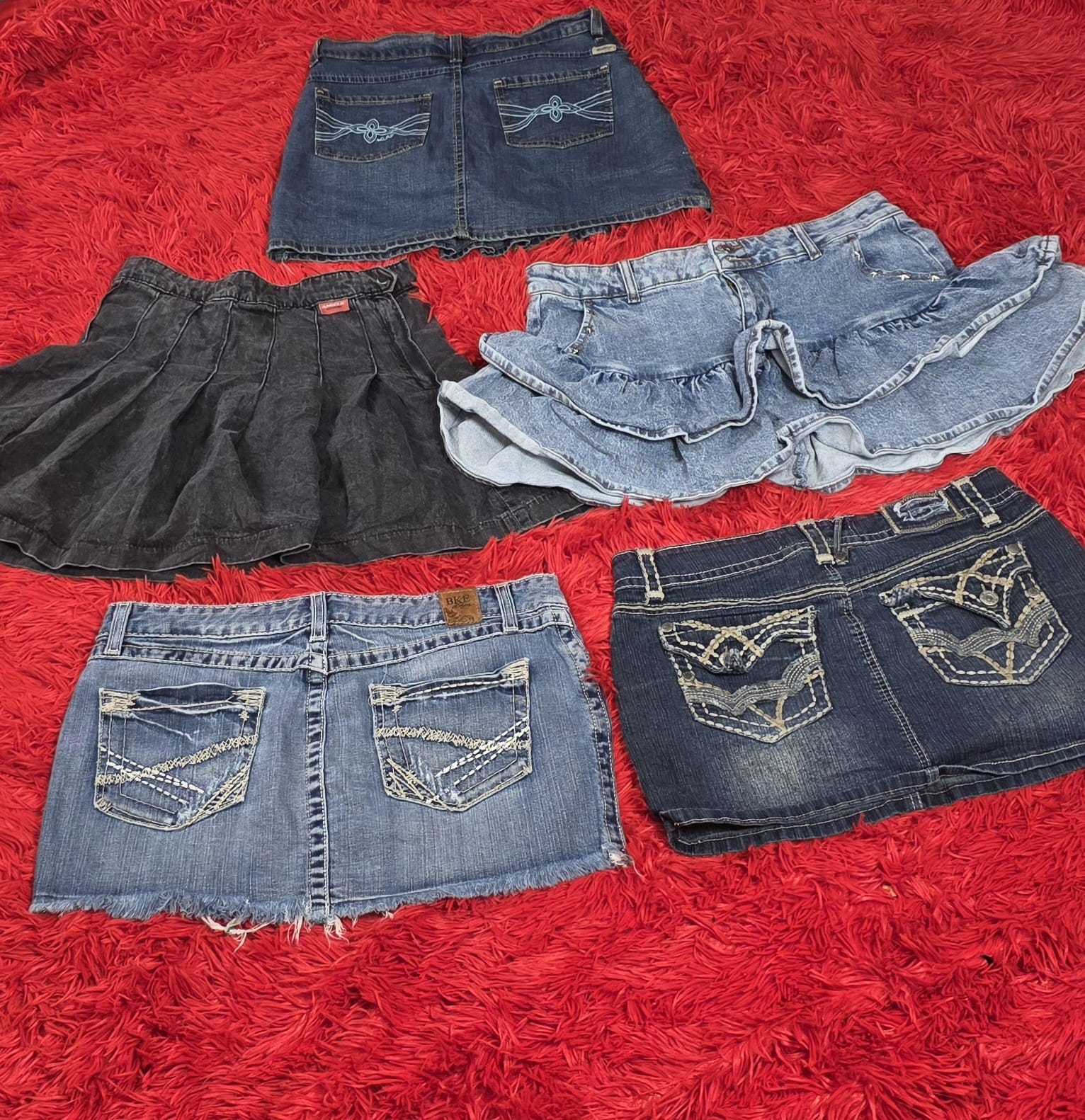 Y2k mini denim skirts