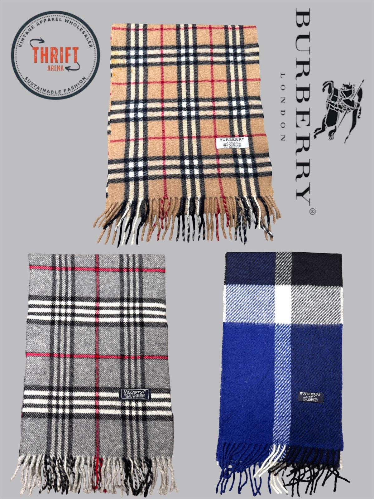 Écharpes T1500 Burberry 100 % cachemire/laine🧣