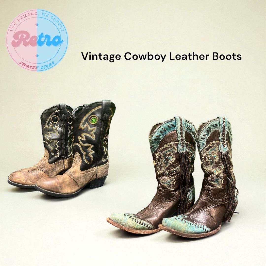 Vintage Cowboy Leather Boots
