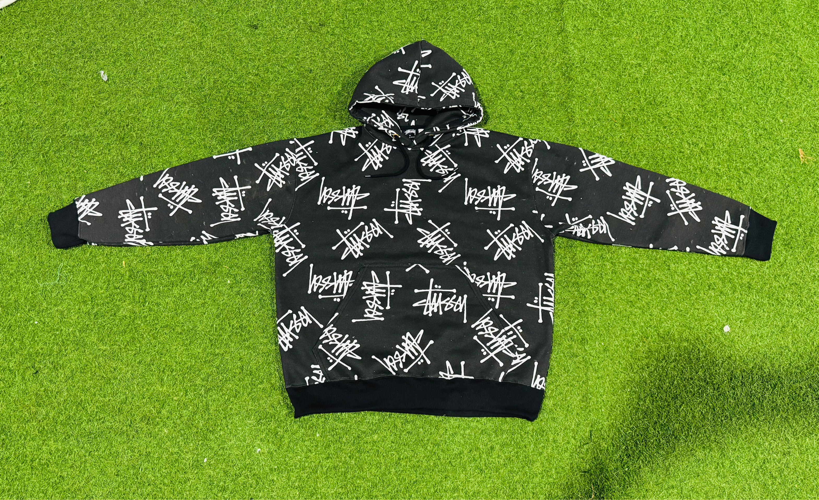 Rework-Style Stussy bedruckte Hoodies