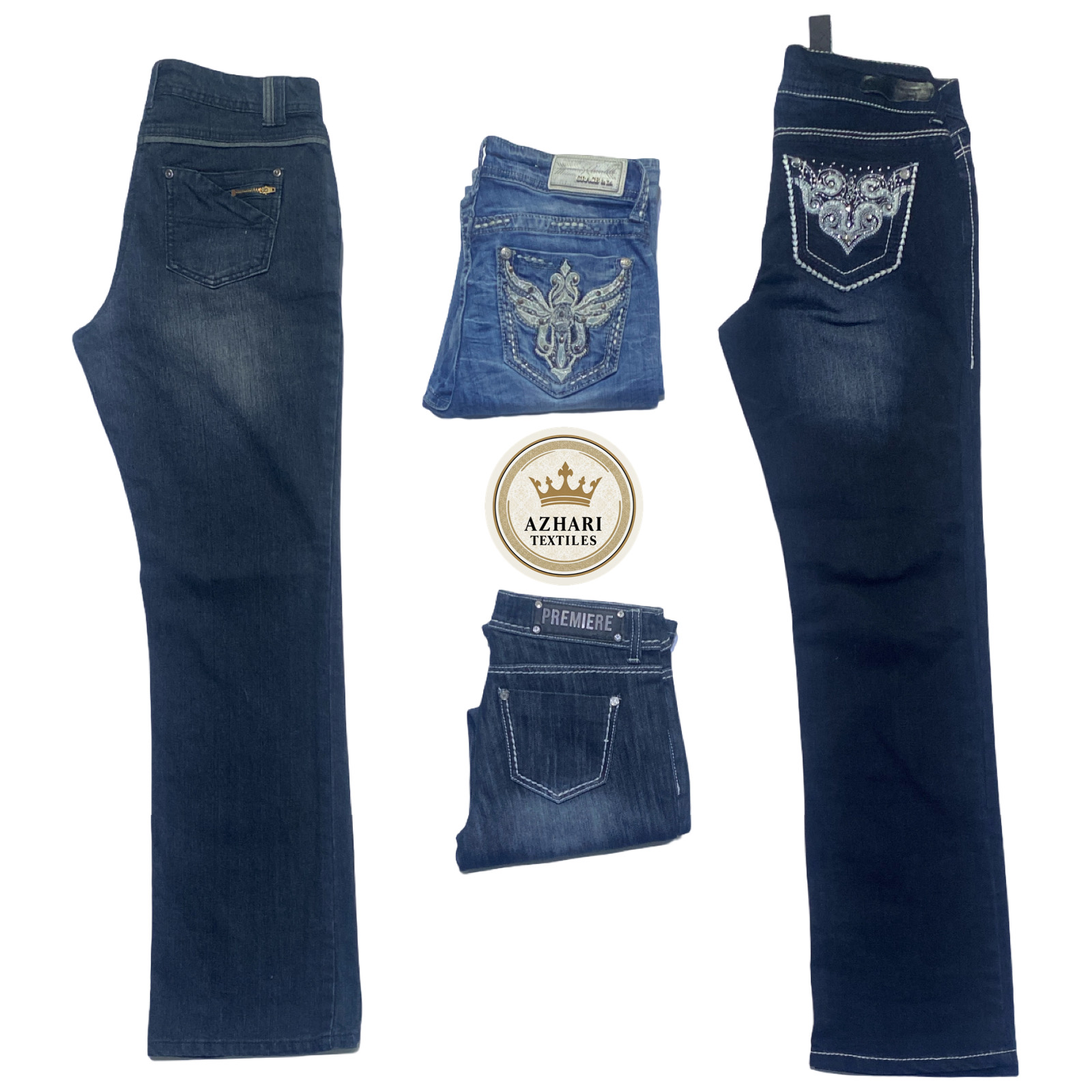 Y2K Embroidered Jeans AT52
