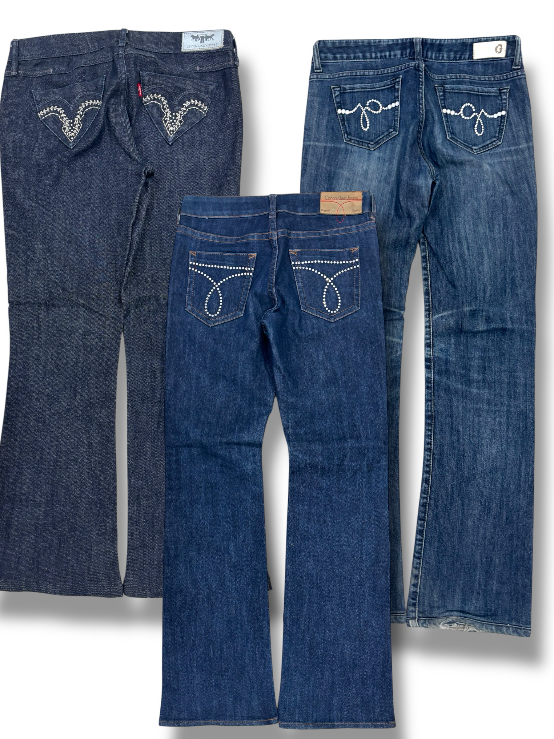 Jean bootcut/évasé de marque pour femme Y2k (F-41)