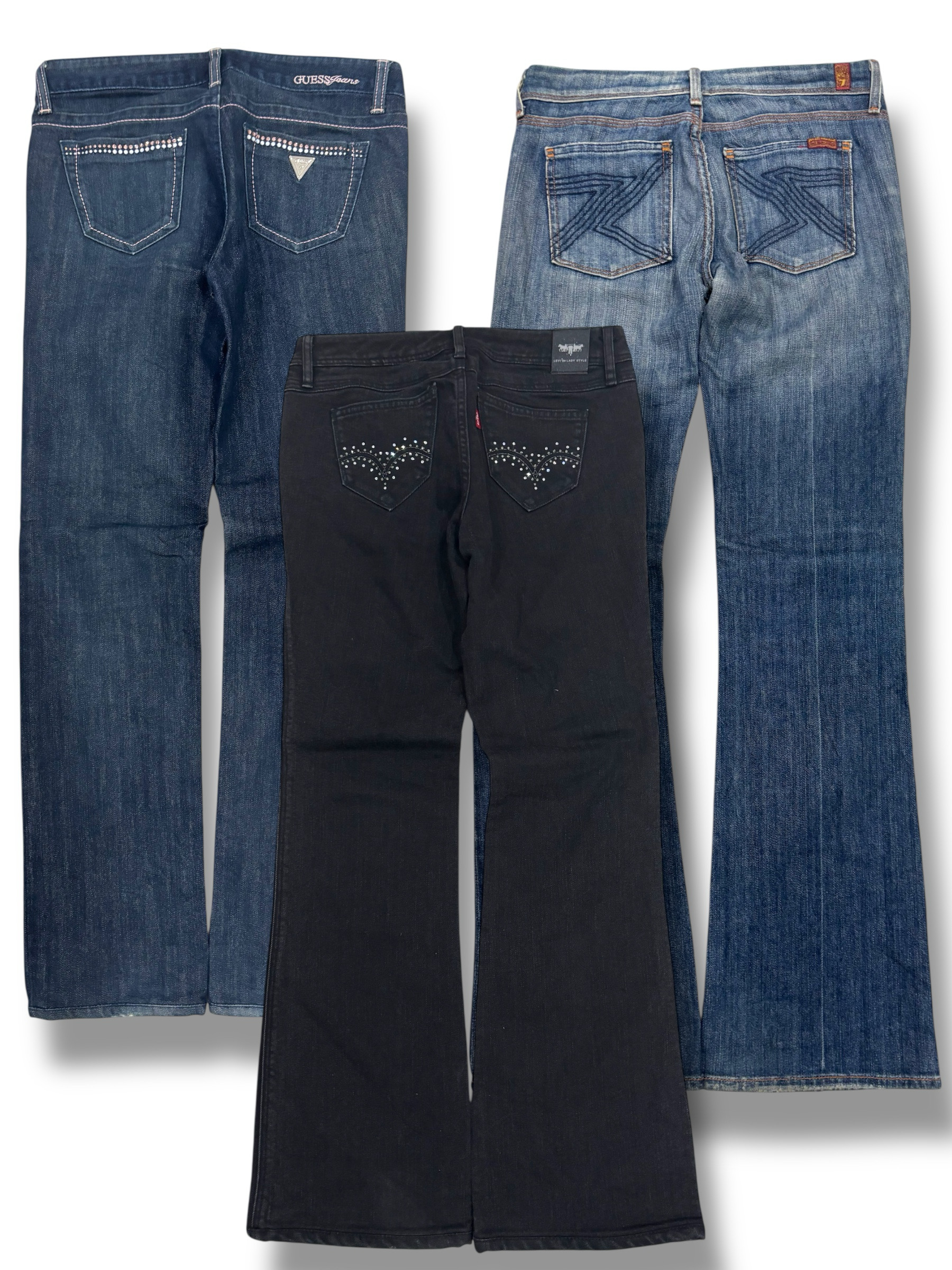 Jeans bootcut / évasés de marque Y2K pour femmes (F-45)