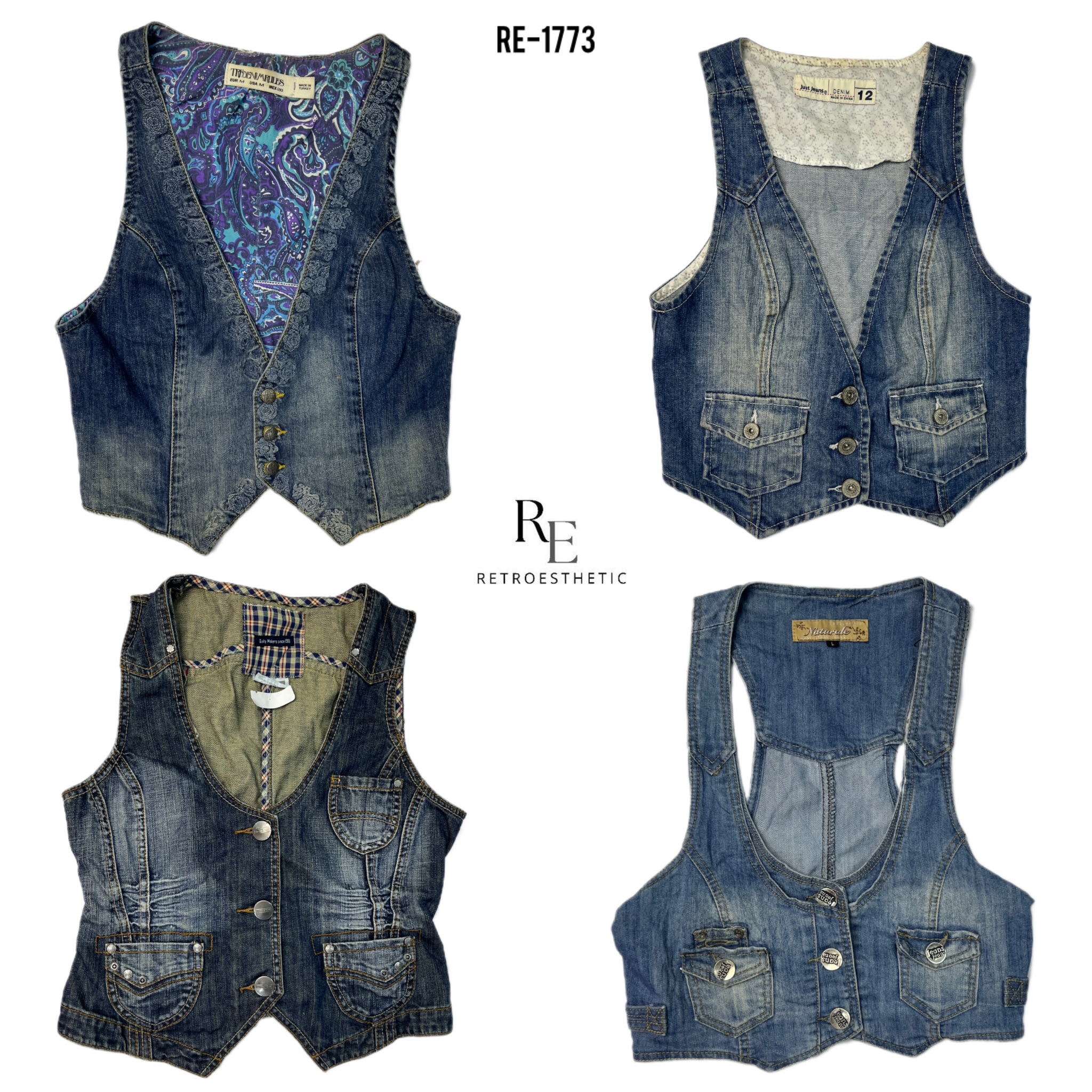 Y2K Britney Era Denim Waistcoats (RE-1773)