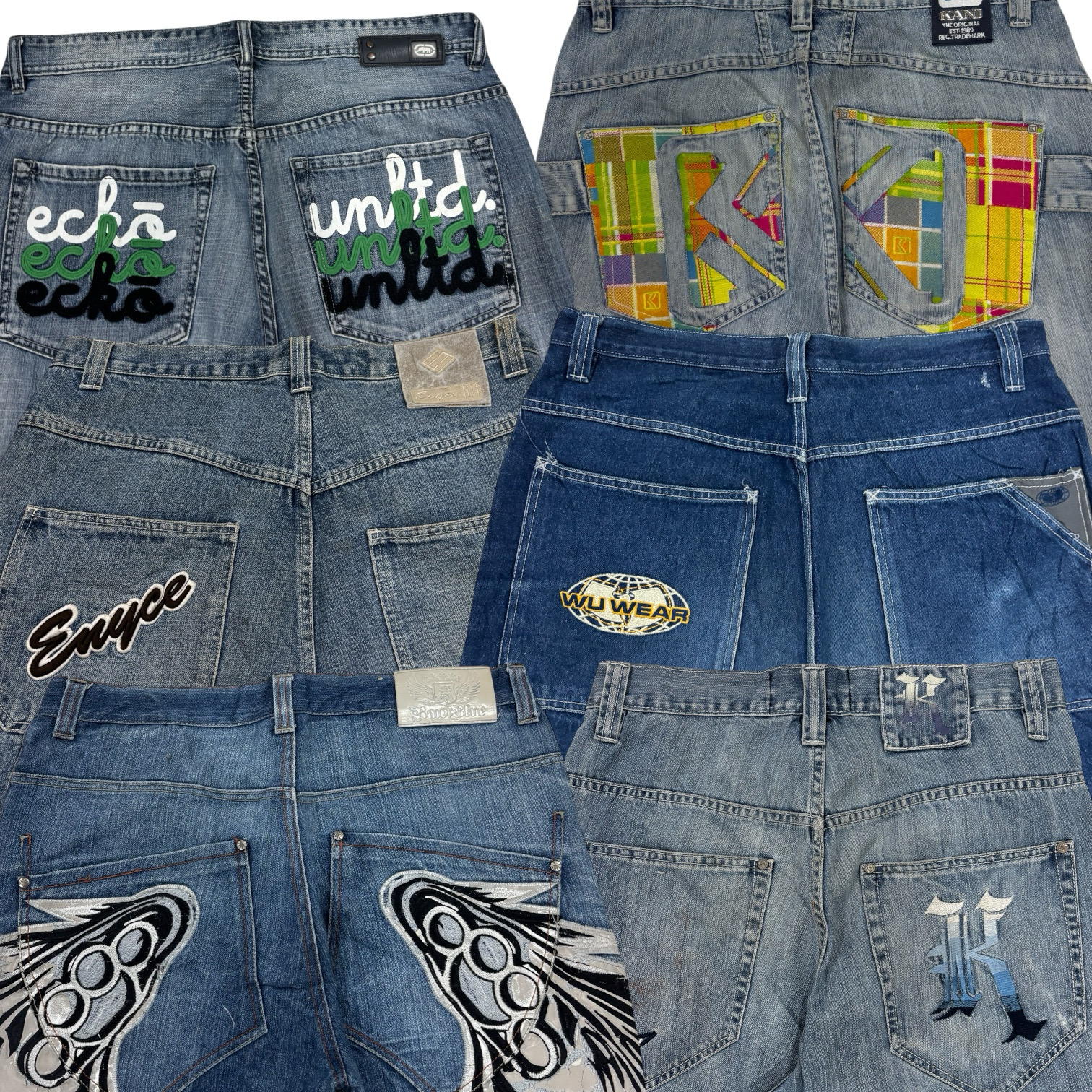 Y2K Hip Hop Baggy Jeans (F-46)