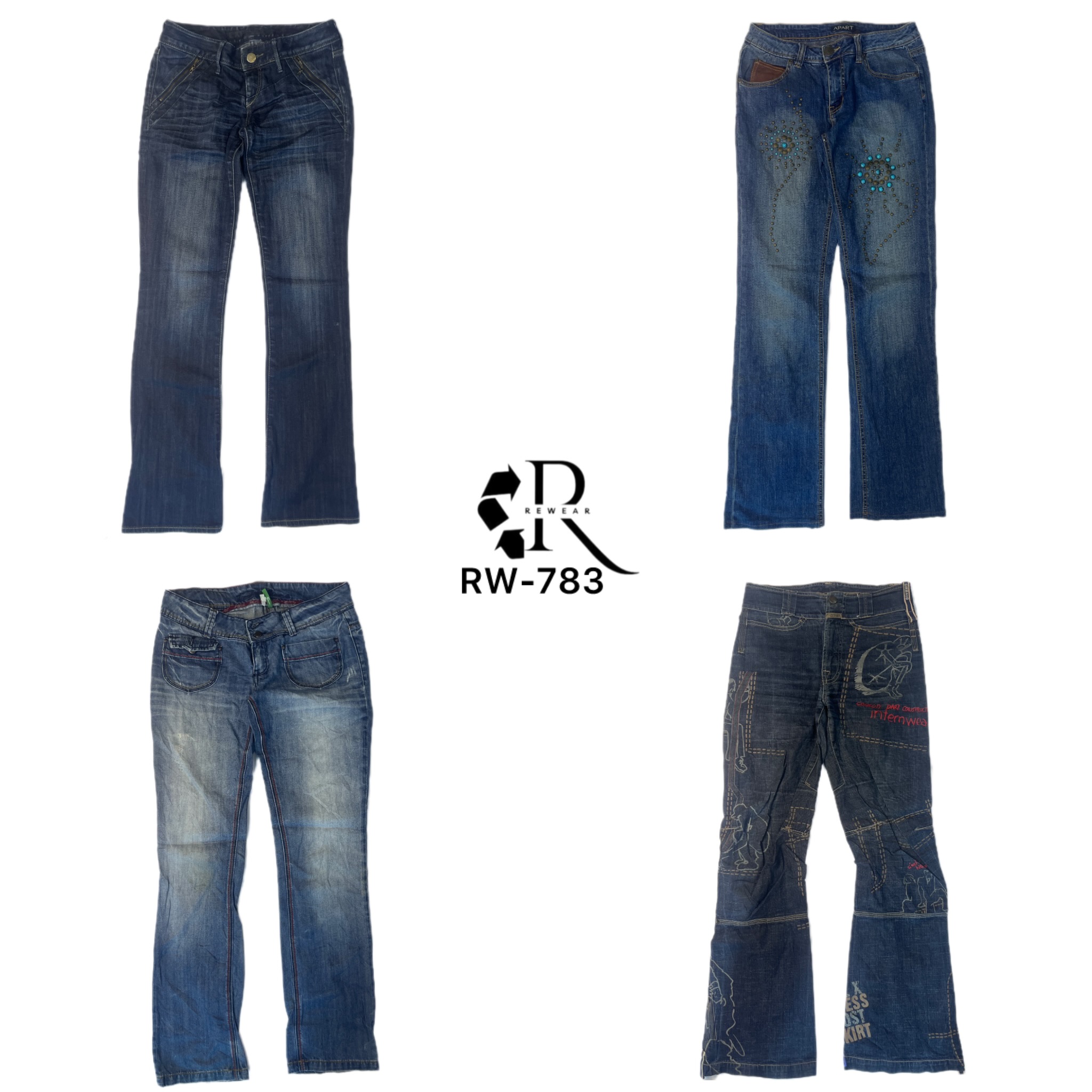 Y2K IT Girl Unique Denim Jeans (RW-783)