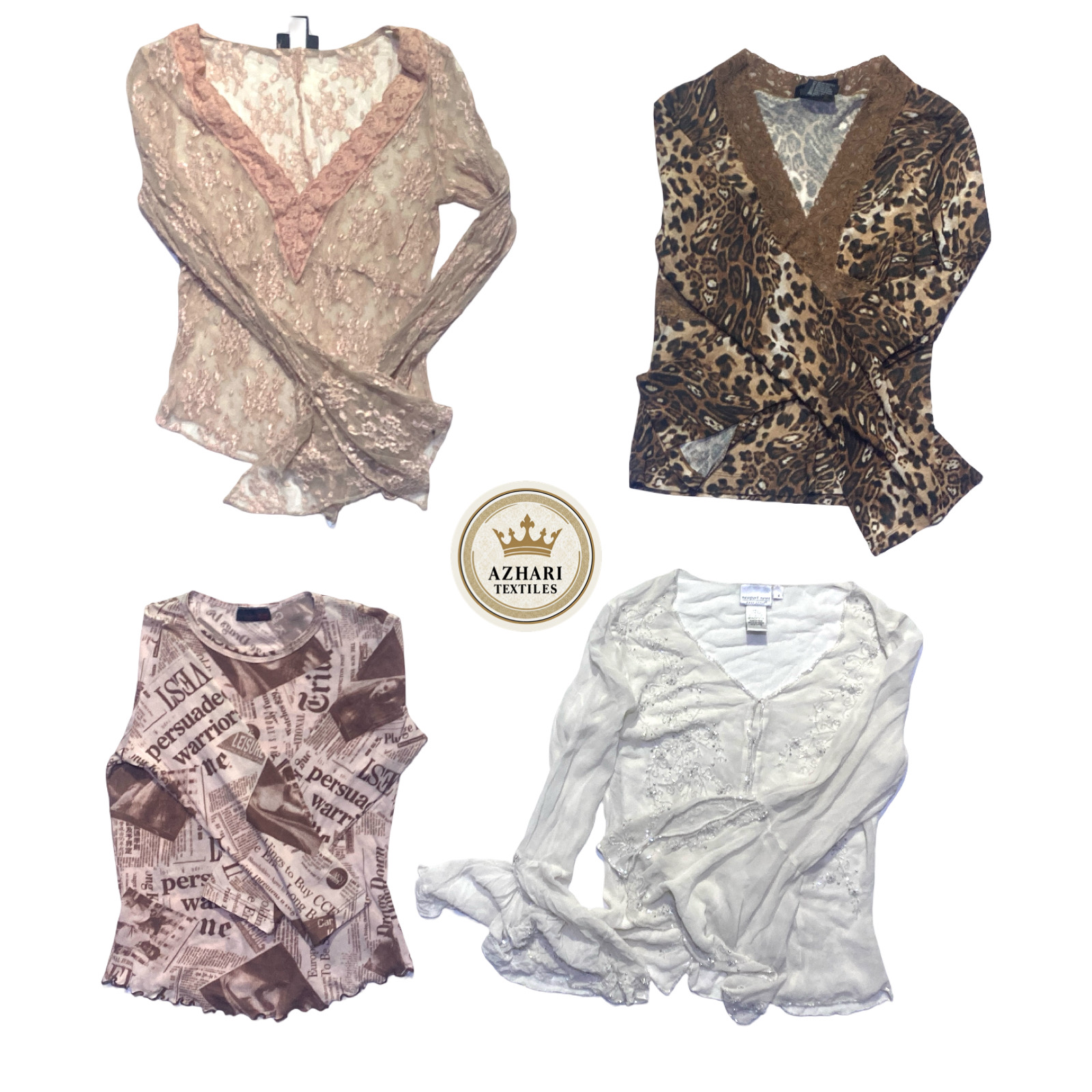 Y2K Long Sleeves Mesh Tops AT55