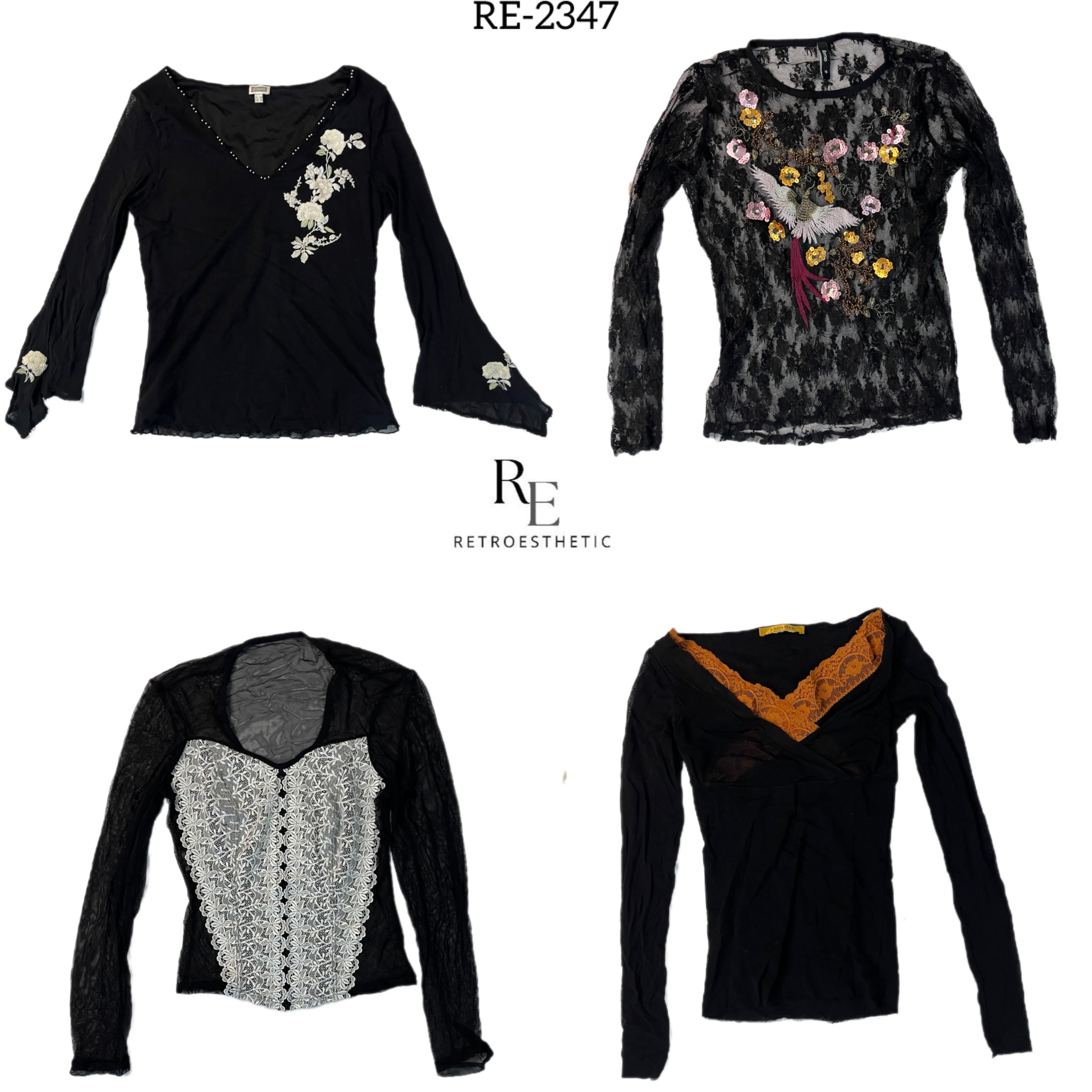 Y2k Black Gothic Fullsleeves tops (RE-2047)