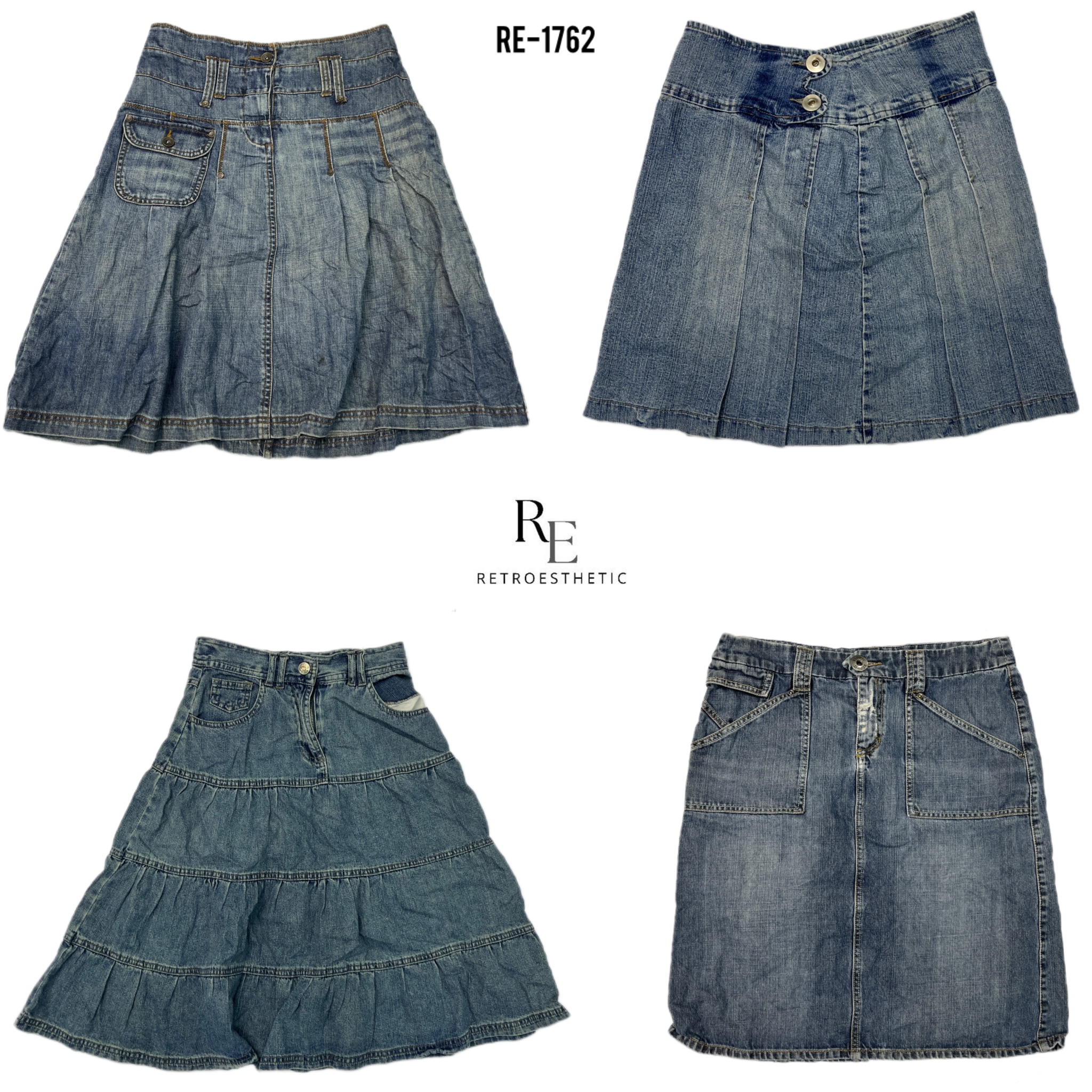 Y2K Britney Era Denim Midi Rock(RE-1762)