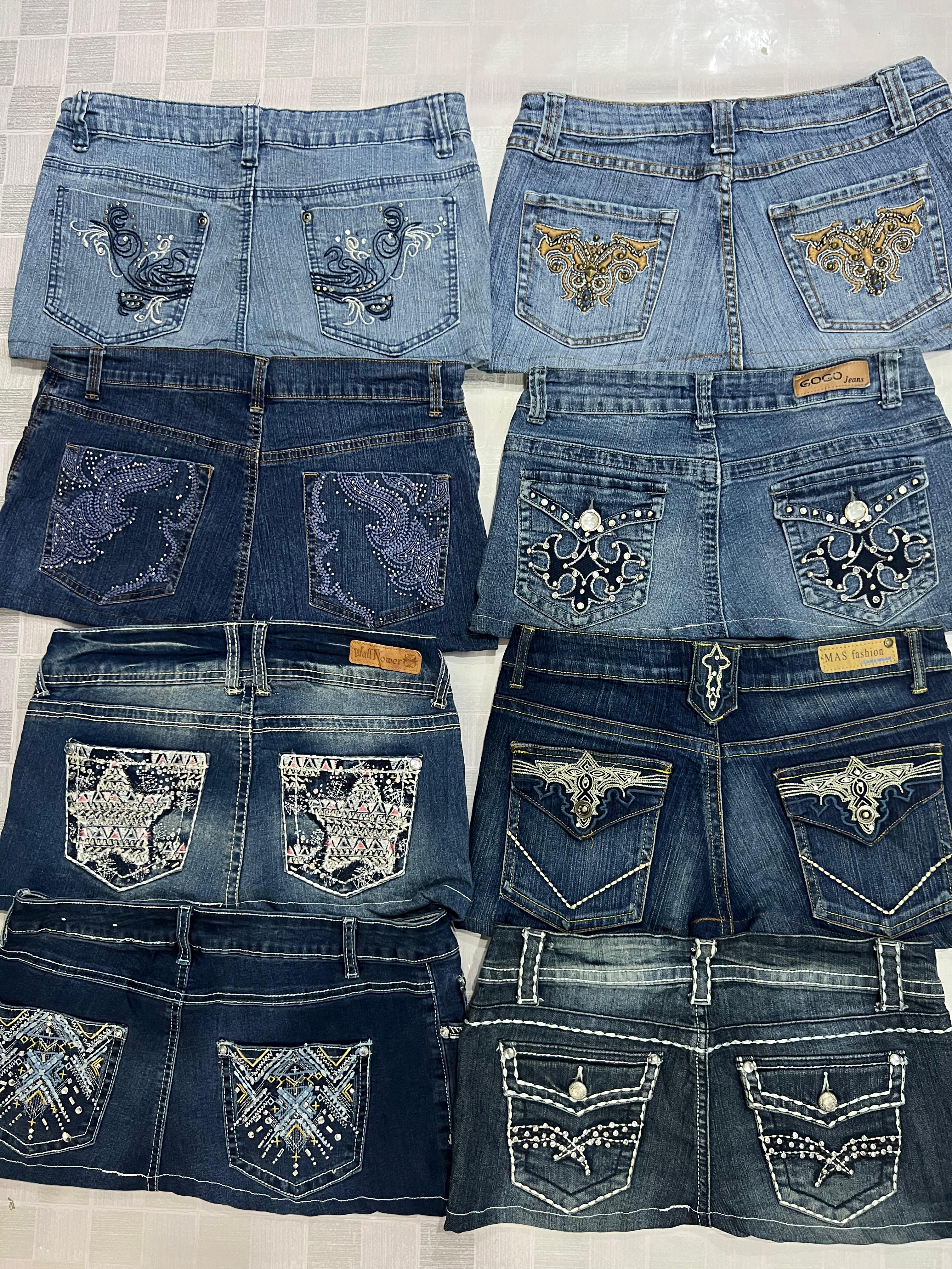 Jupes mini Y2k embellies pour femmes R133 en matériaux recyclés