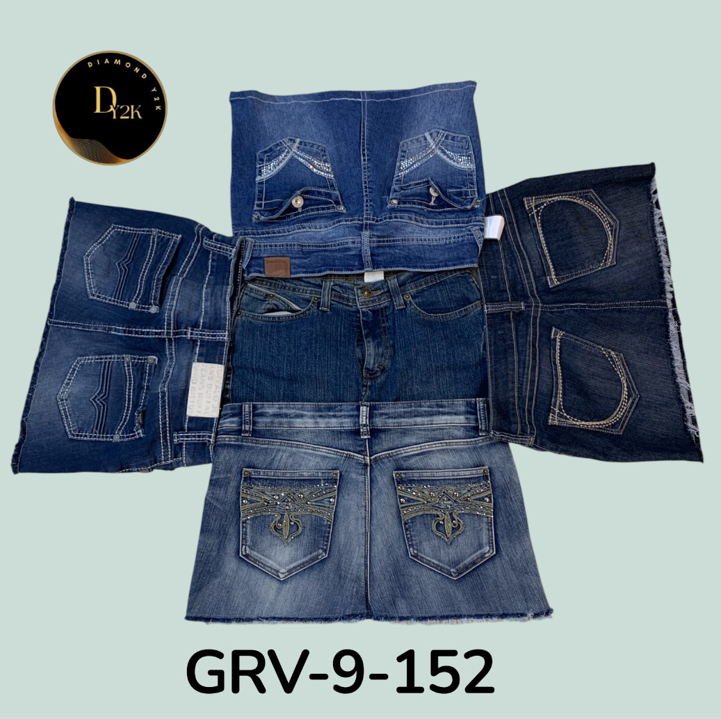 Women’s Embroidered Denim Mini Skirt – Trendy Casual Outfit Essential(GRV-9-152)