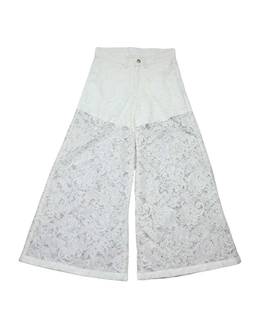 Upcycled Lace-net Wide Legged Pants