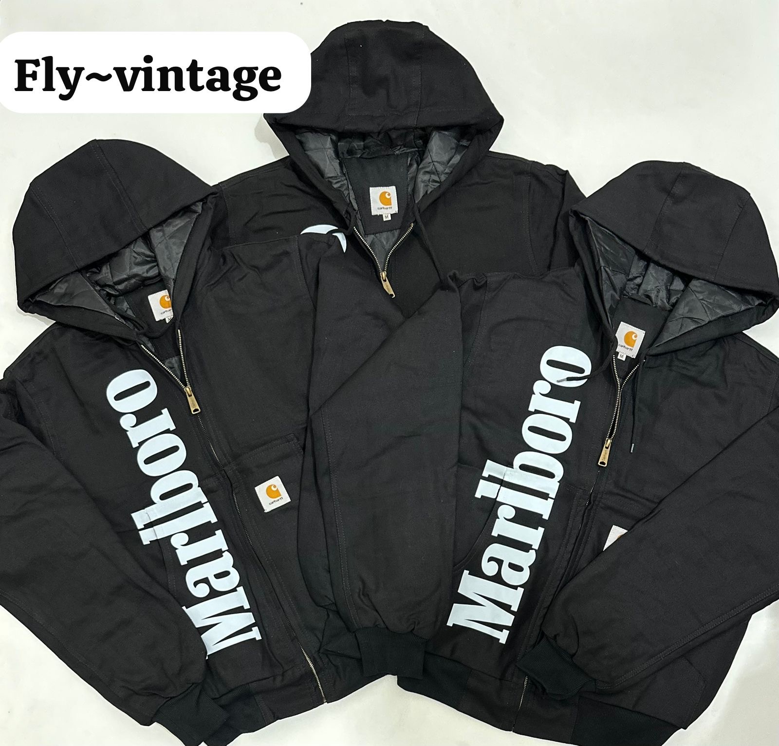 Rework Style Black Active CarharttxMarlboro Jackets