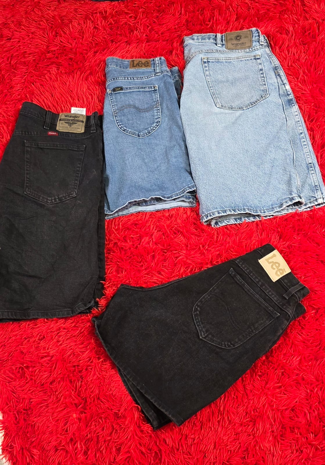 Mix branded denim shorts