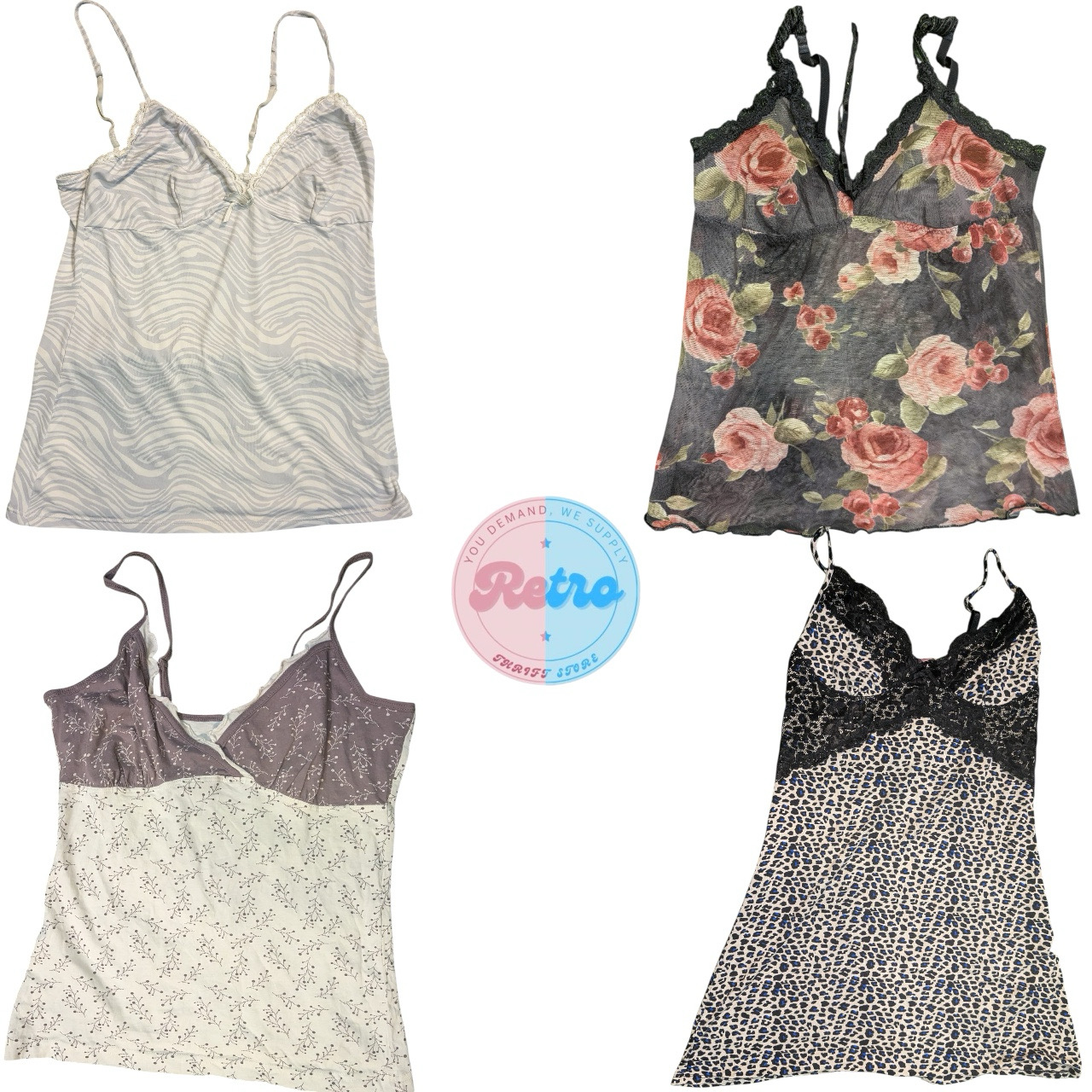 Y2K Lace Slip Tops