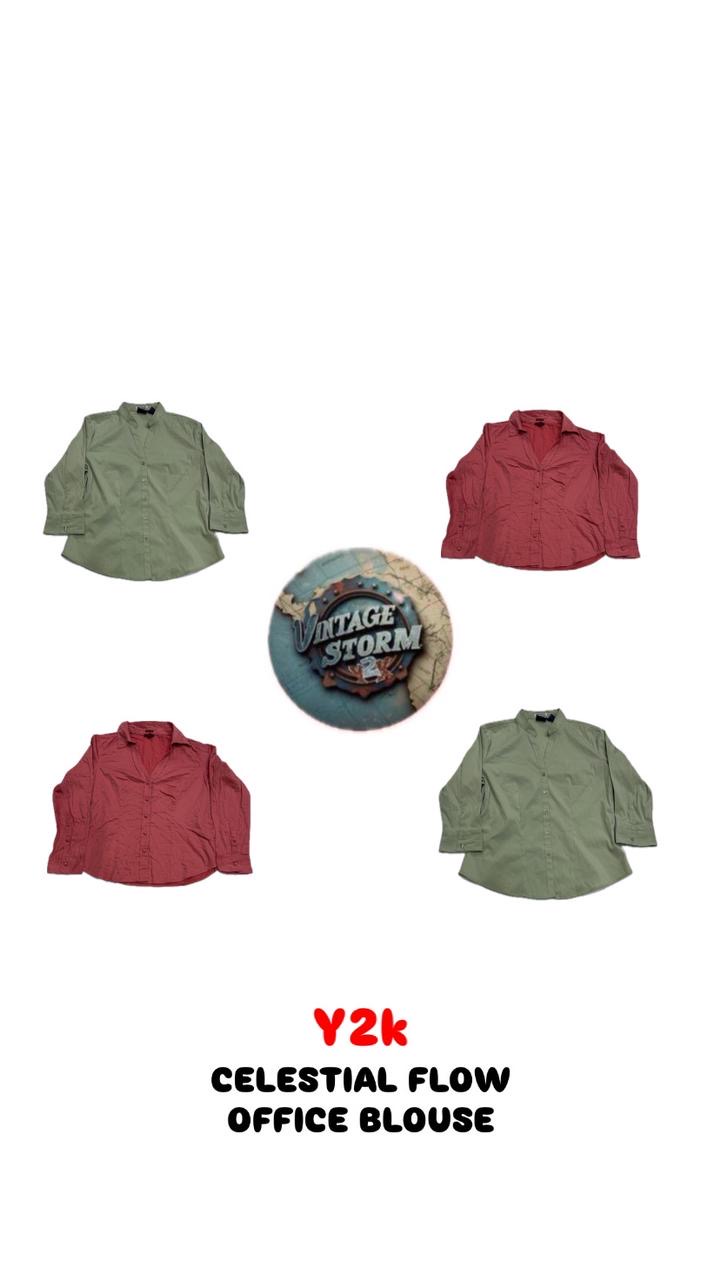 Y2K Celestial Flow Office Blouses