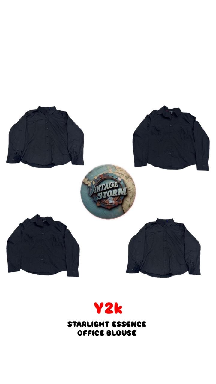 「Y2K Starlight Essence Office Blouses」