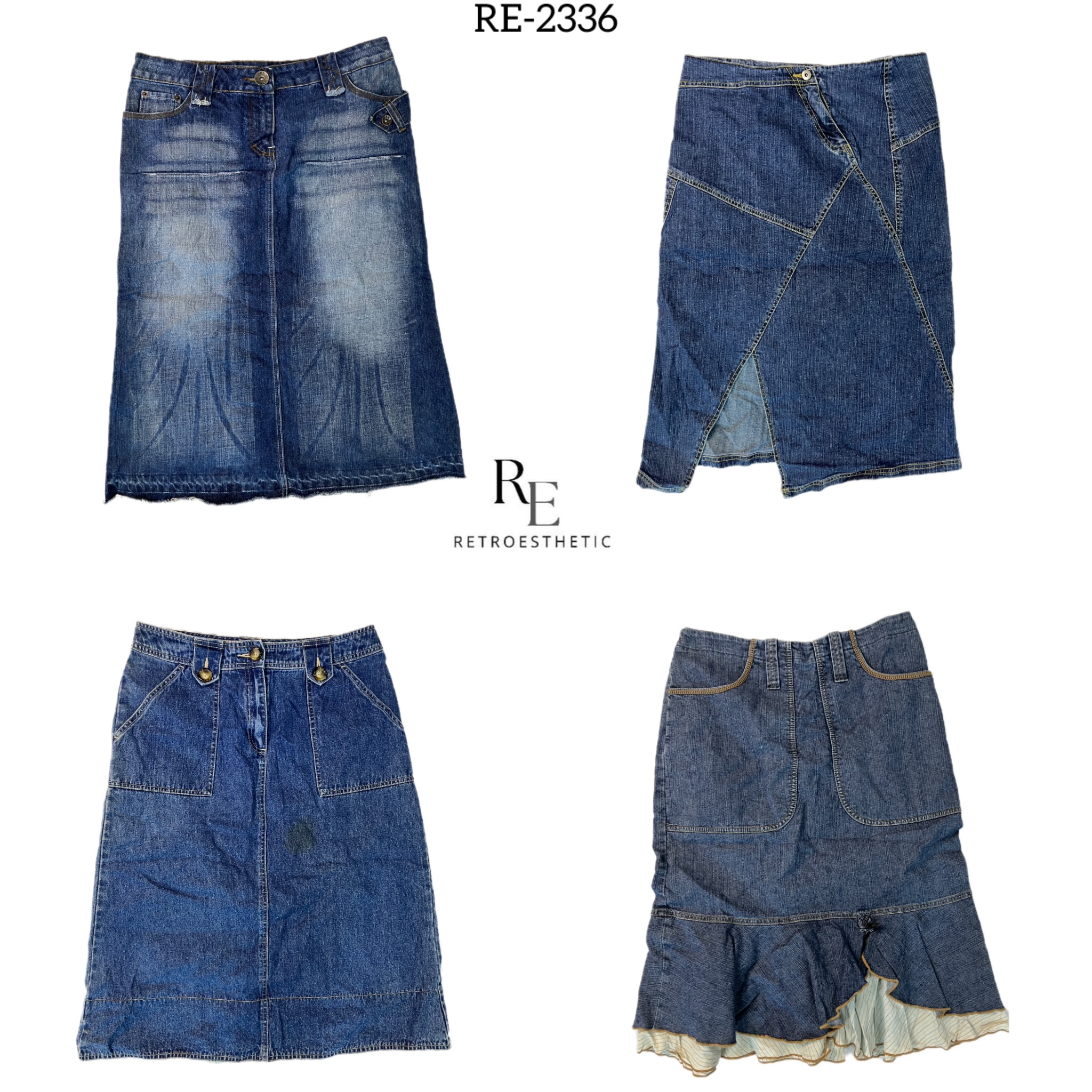 Y2K IT Girl Denim Midi Röcke (RE-2336)