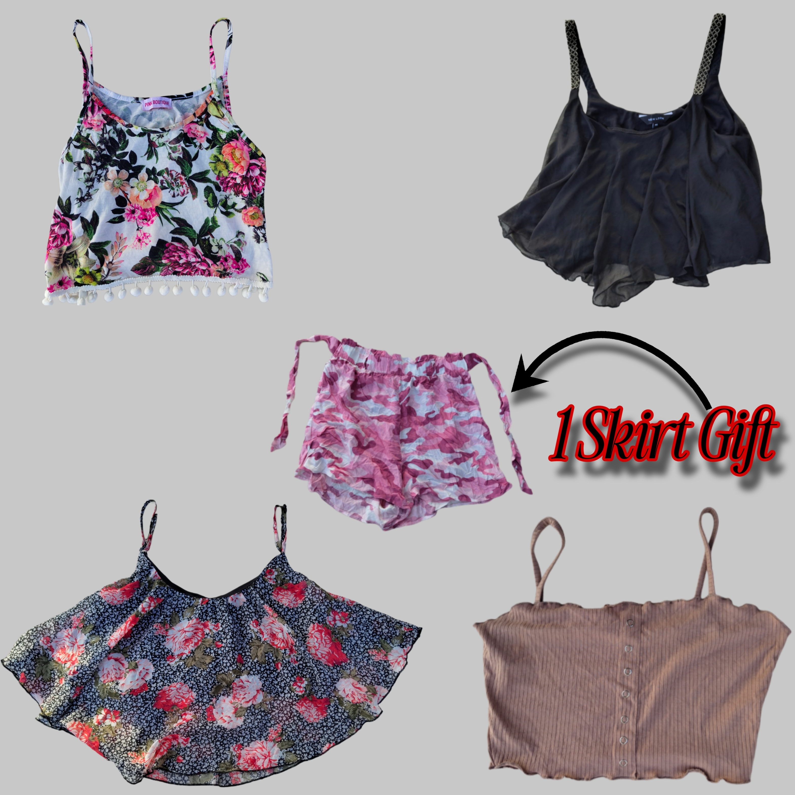 Trendy Mix Branded Crop Top | Bundle of 6+1