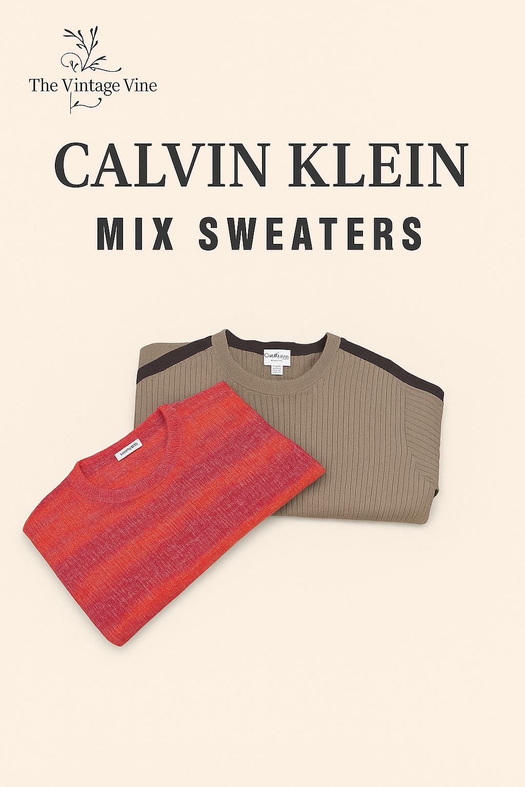 Calvin Klein Knitwear Mix – V-Neck, High Neck & Full Zip