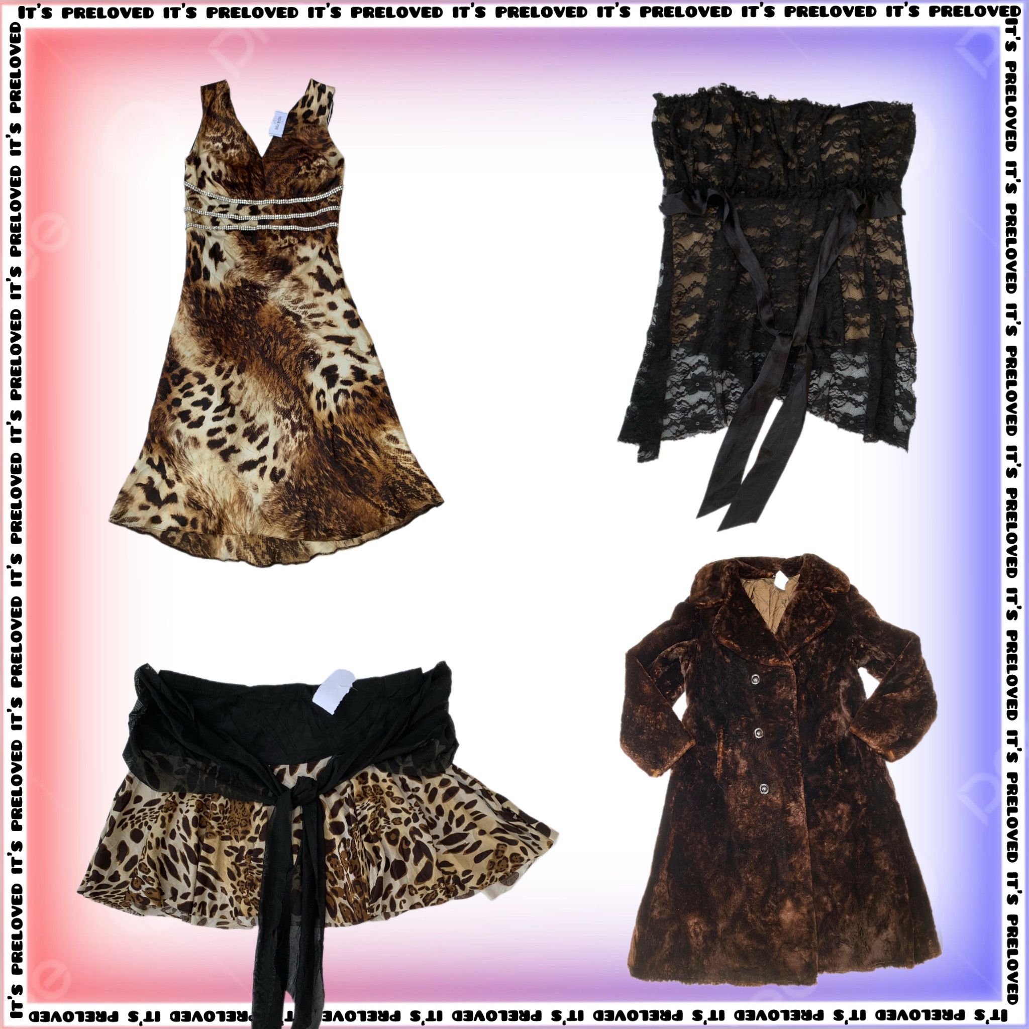 Mob Wife Asthetic Oberteile, Röcke, Kleider, Hosen, Pelzmantel (SS-1290)