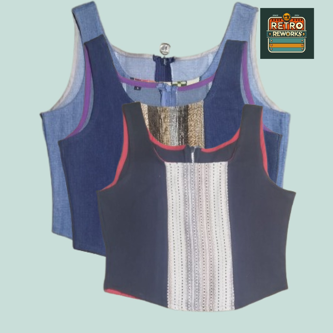 SS25 Upcycled Denim & Curtain Tapestry Corset