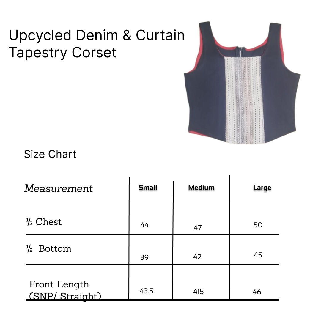 SS25 Upcycled Denim & Curtain Tapestry Corset