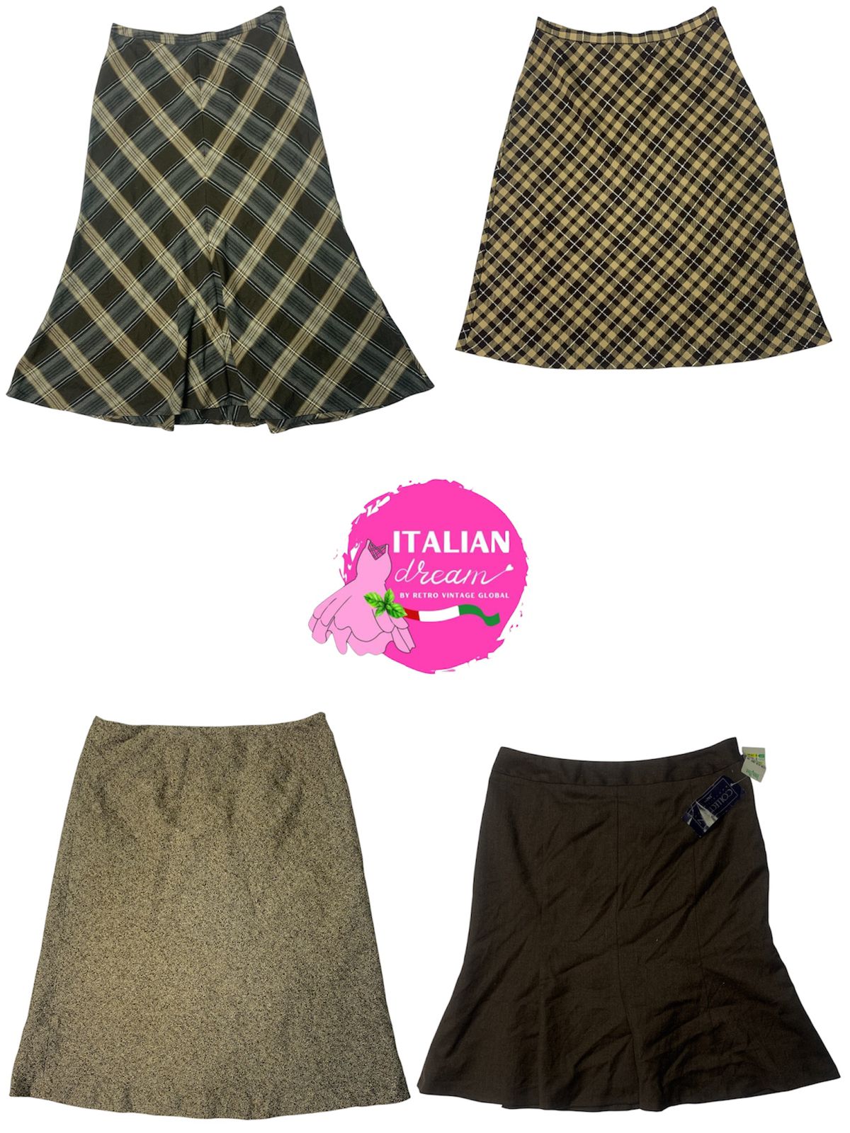Y2K grunge core wool skirt