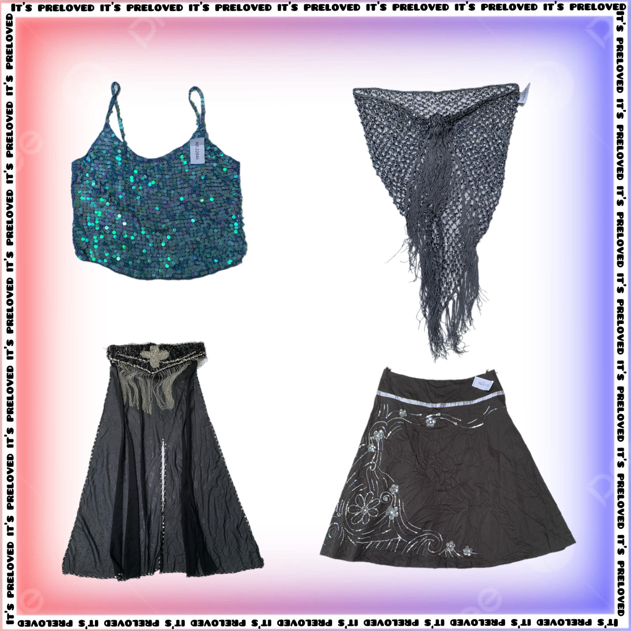 Y2k Glitter pack tops, skirts and dresses (SS-1296)