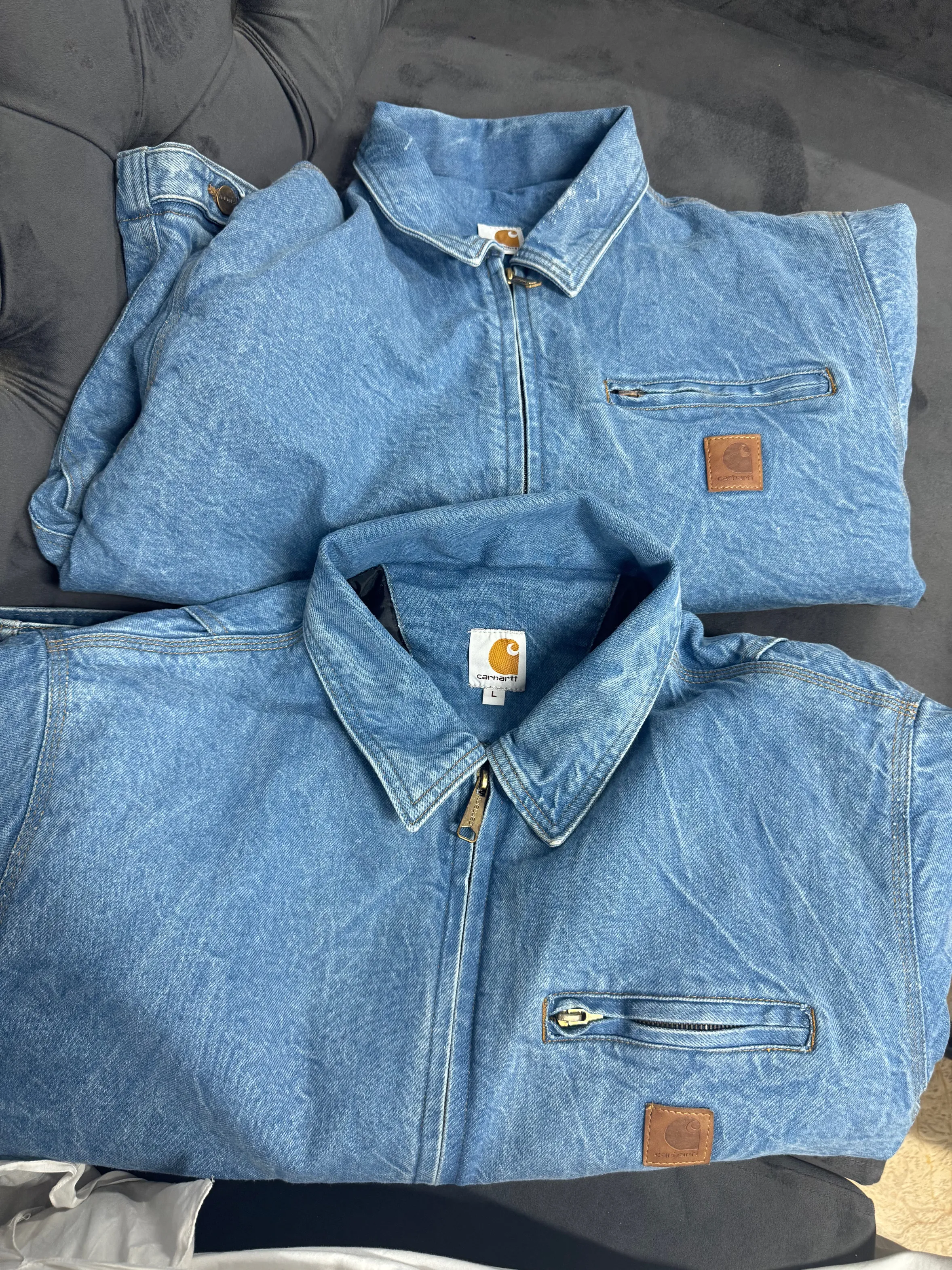 Rework Style Carhartt Denim Detroit Jackets