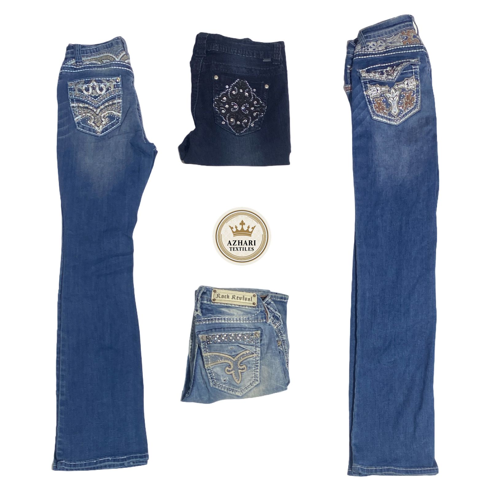 Y2K Embroidered Jeans AT62