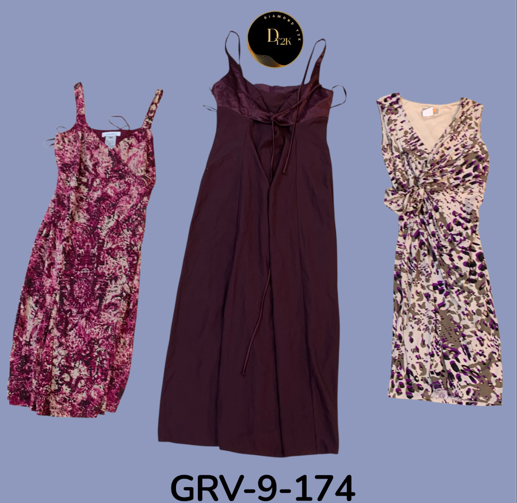「ウィメンズファッションミックスプリントポリドレス – 新入荷(GRV-9-174)」