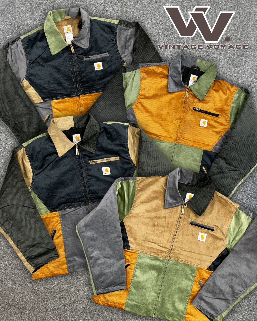 Carhartt Rework Style Corduroy Patchwork Detroit Jackets - #24925