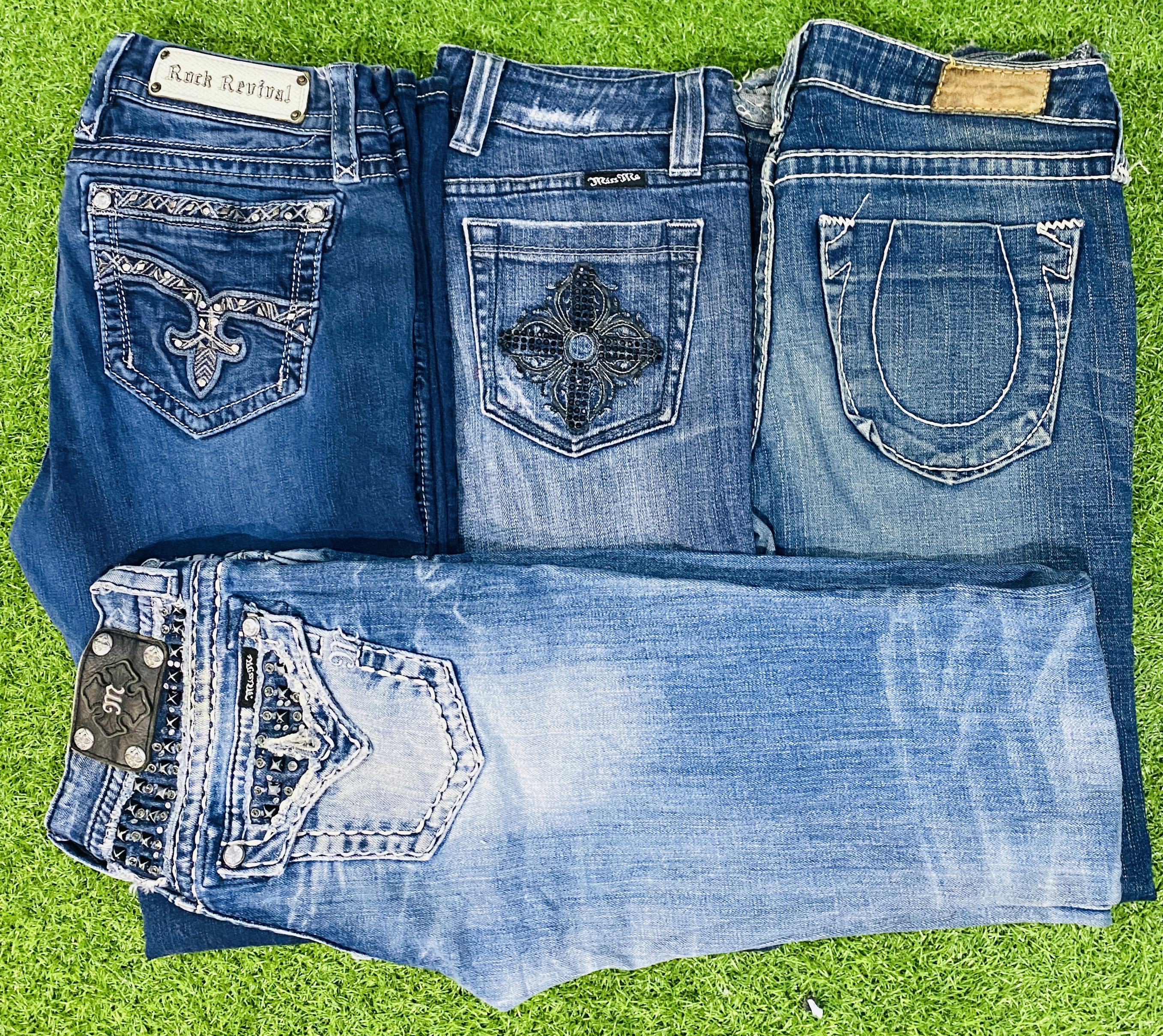 Miss Me, True Religion & Rock Revival women Flare jeans