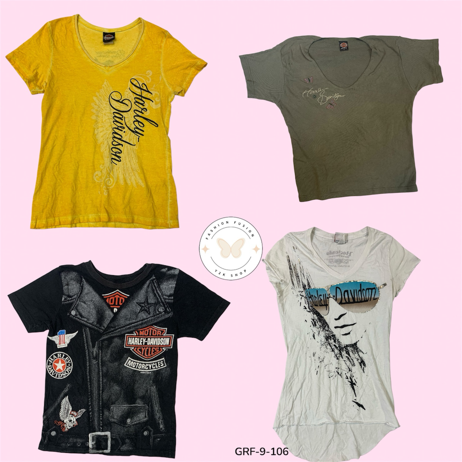 ヴィンテージY2KハーレーダビッドソンTシャツ – クラシックライダー必需品 (GRF-9-106)