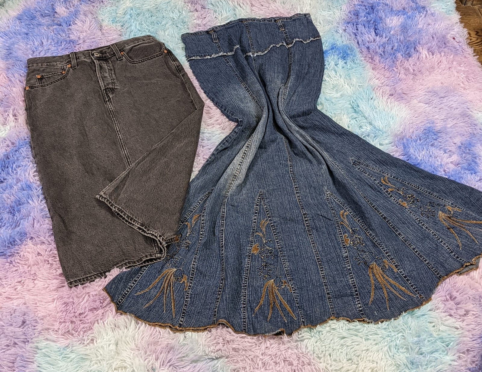 Y2k mid & long denim skirts