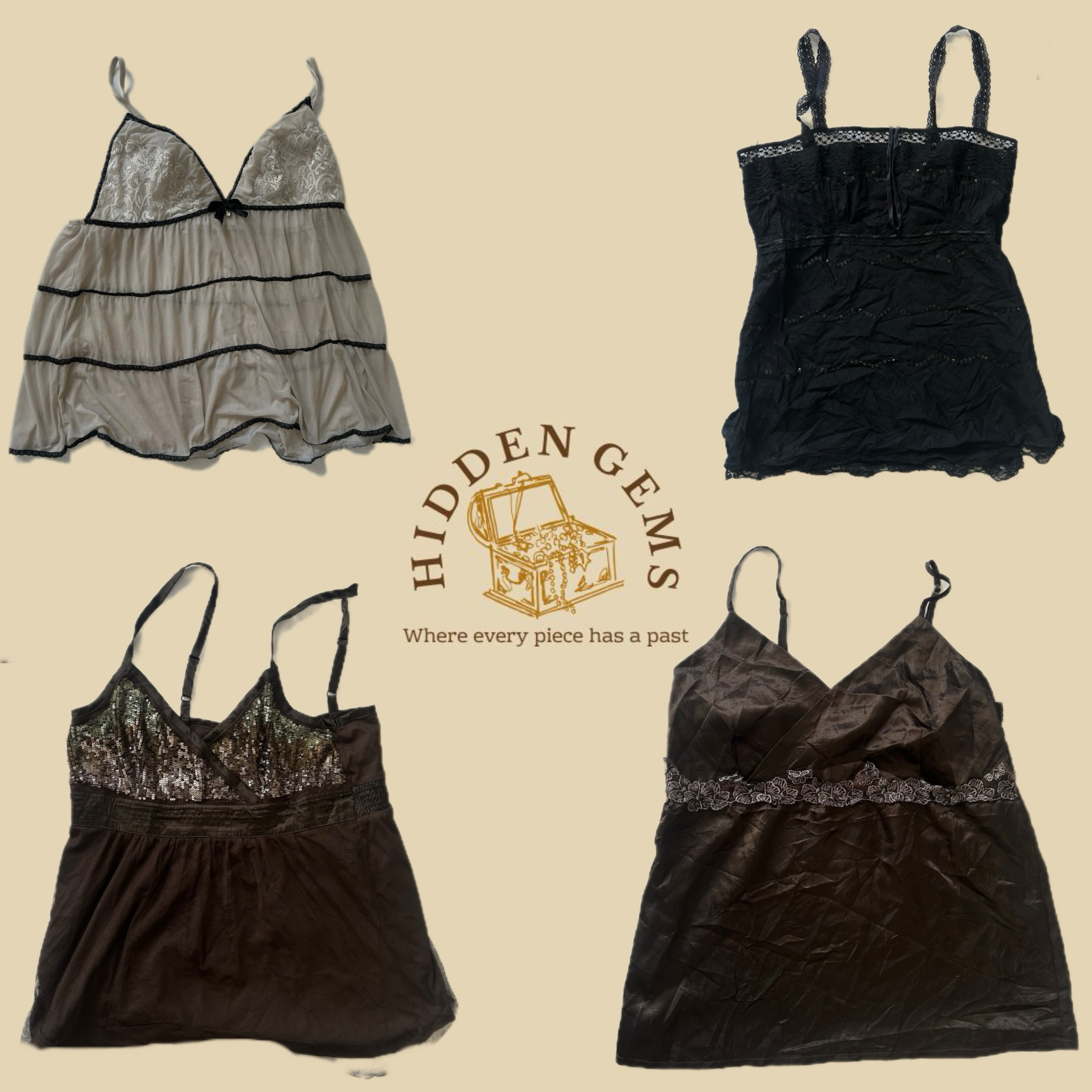 Y2K erdige Töne Cami Tops (HG-051)