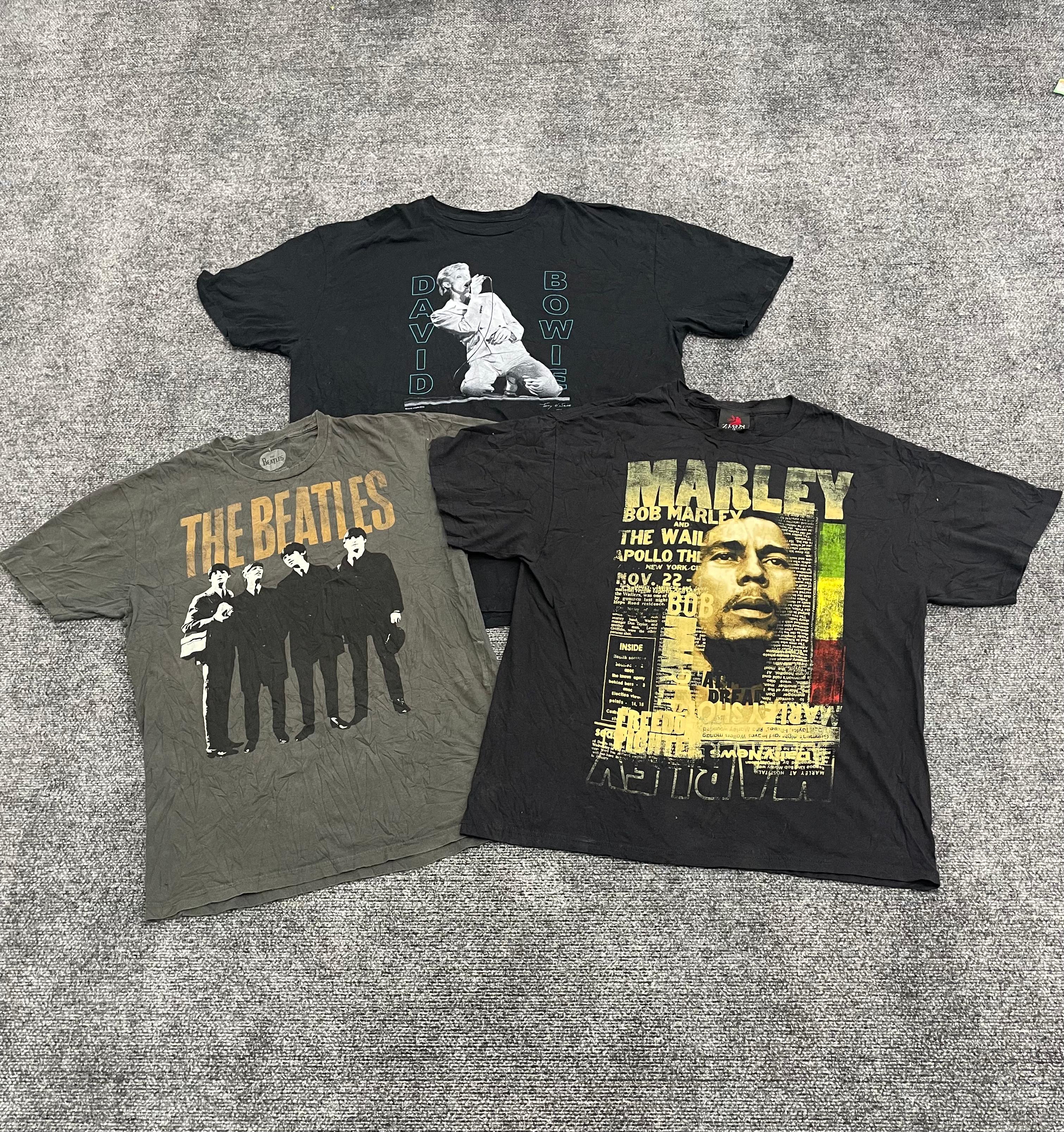 ヴィンテージバンドTシャツバンドル – ビートルズ、ボウイ＆ボブ