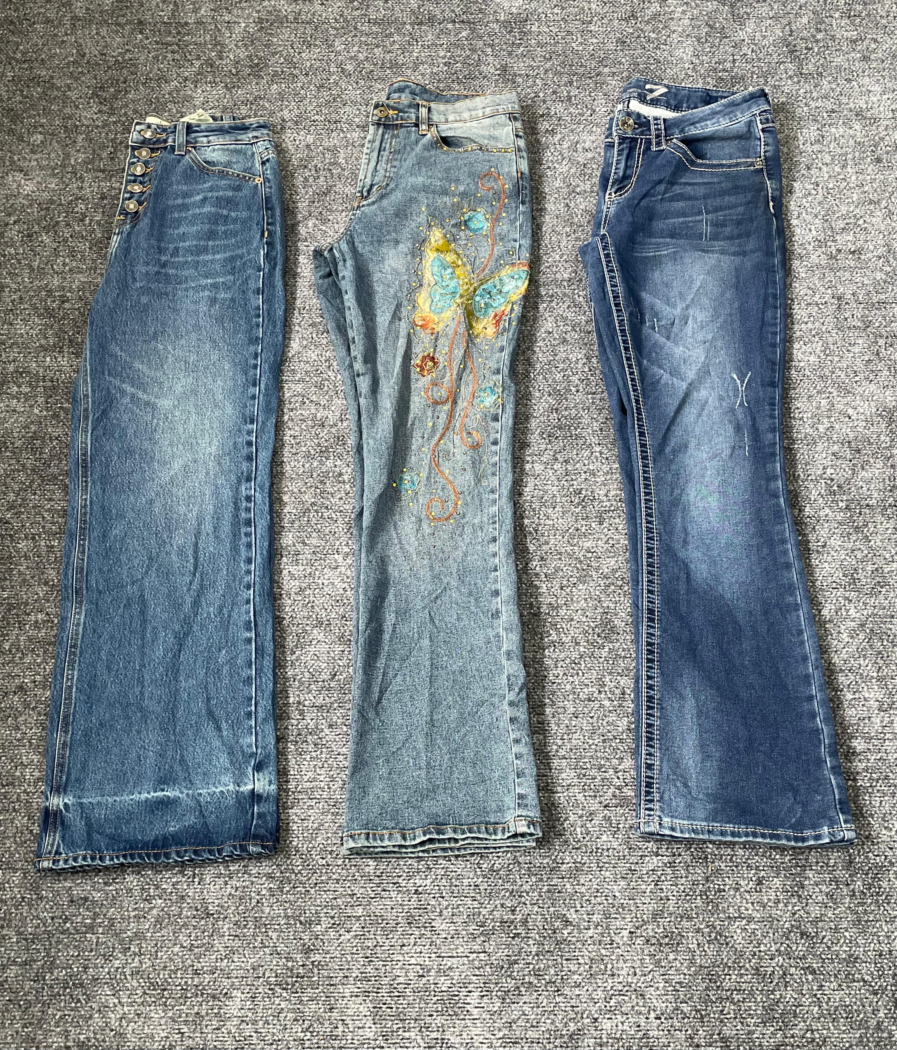 Y2K Wide-Leg & Embroidered Flare Jeans