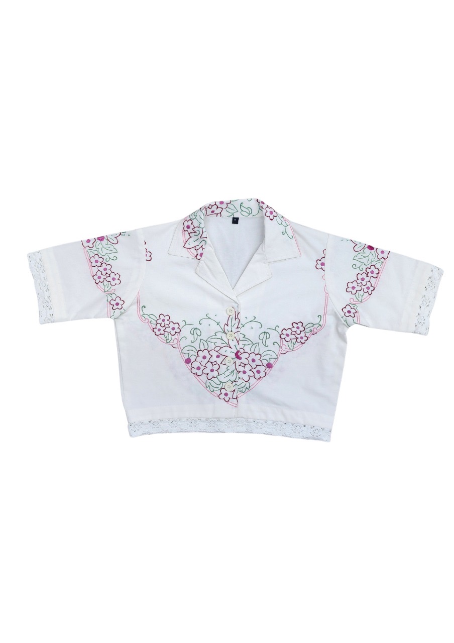 Upcycled Table Cloth Shirt