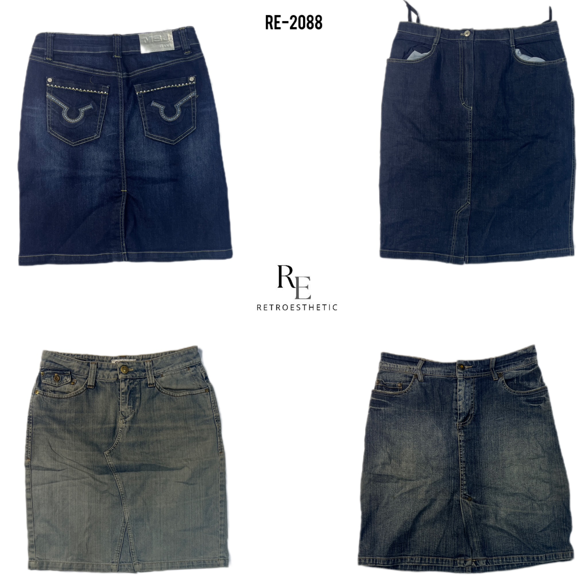 Y2K IT Girl Denim Midi Skirts( RE-2088)