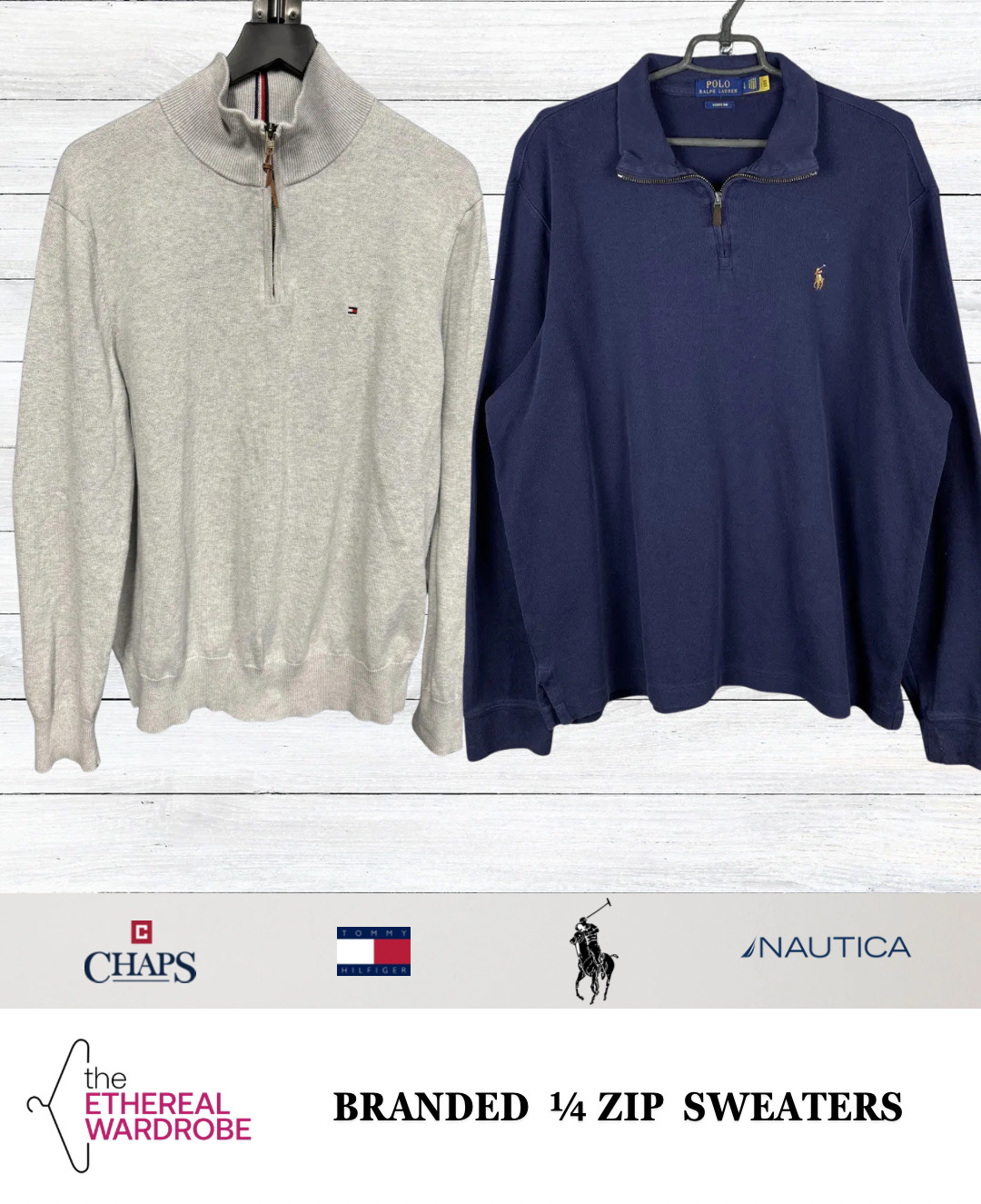 Halb / Viertel Reißverschluss Pullover Ralph Lauren, Tommy, Chaps & Nautica