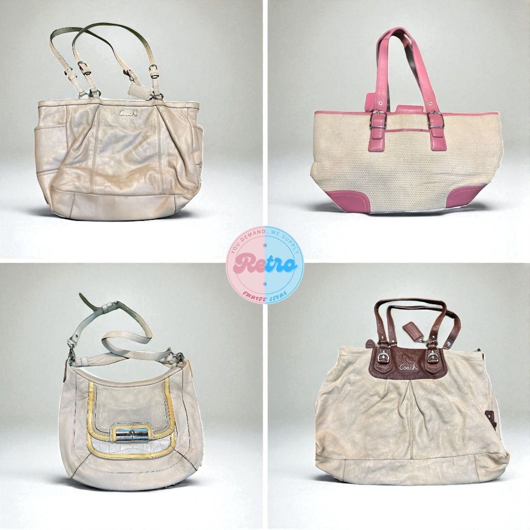Coach Neutral & Pink Accent Tote Bags – 14 Pcs