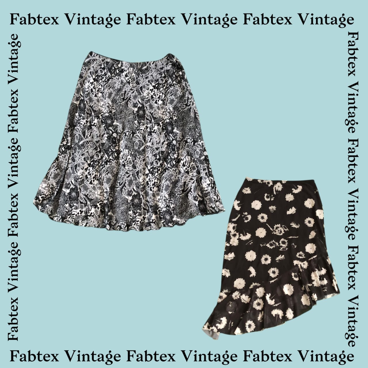 (FV-013) Y2k Black & White Printed skirts