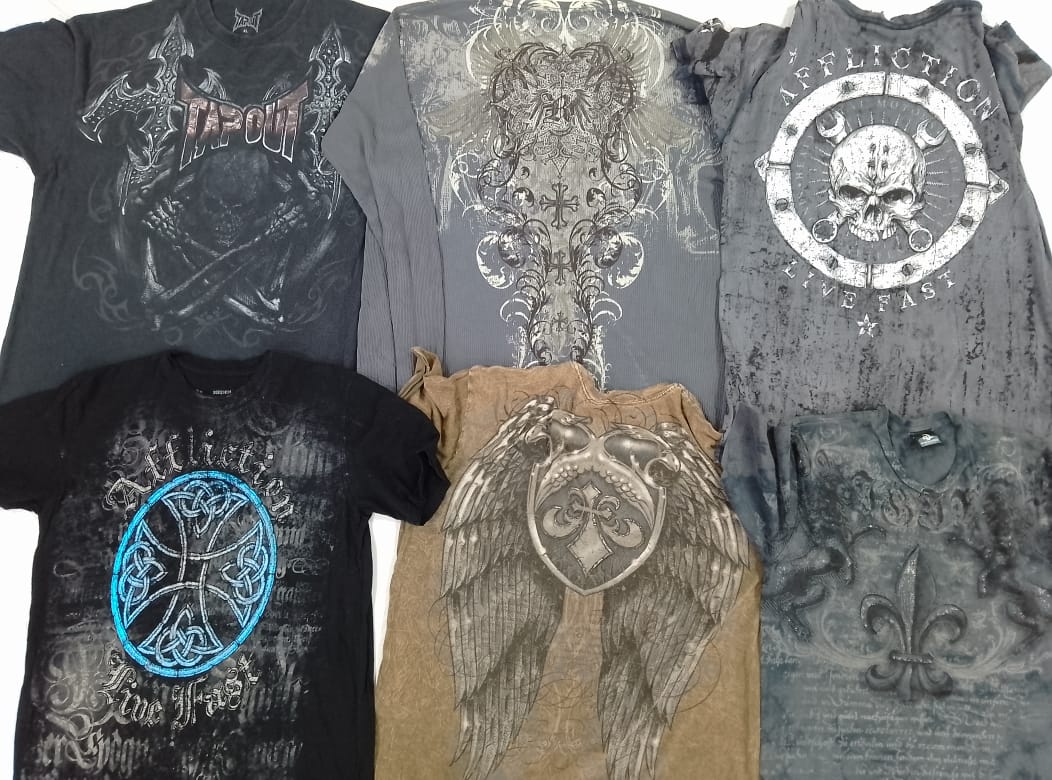 CR5252 ヴィンテージ エッジィ スカル Tシャツ