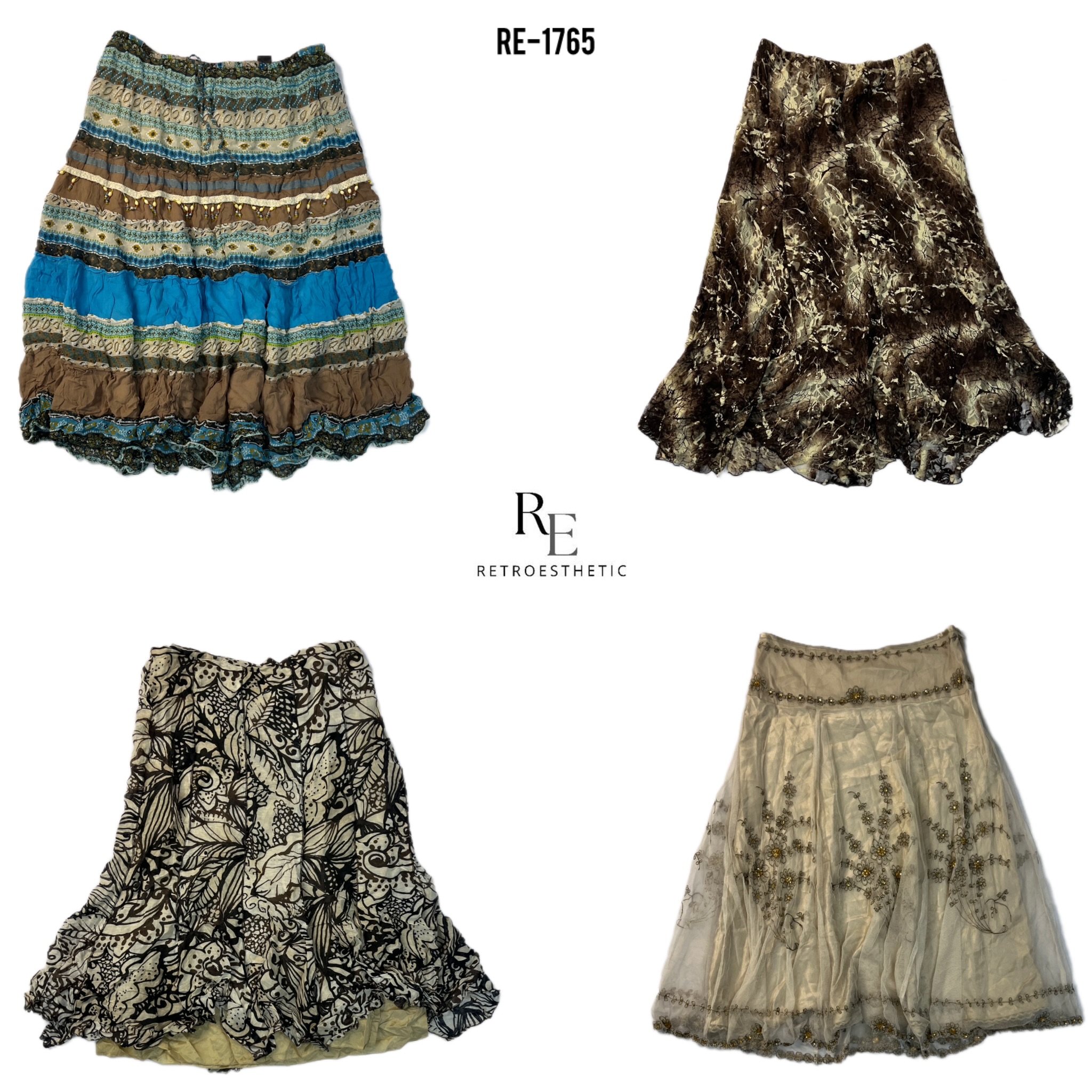 Gonne maxi in poliestere Y2K (RE-1765)