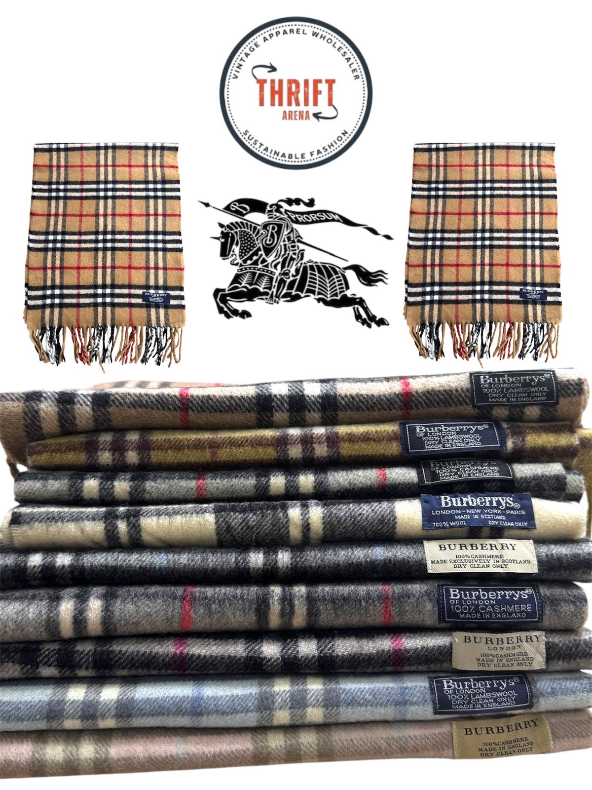 T1612 Burberry Sciarpe 100% Autentico Cashmere/Lana🧣