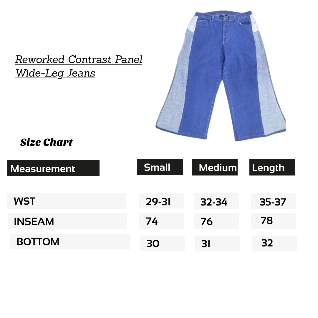 SS25 Upcycled Contrast Panel Wide-Leg Jeans